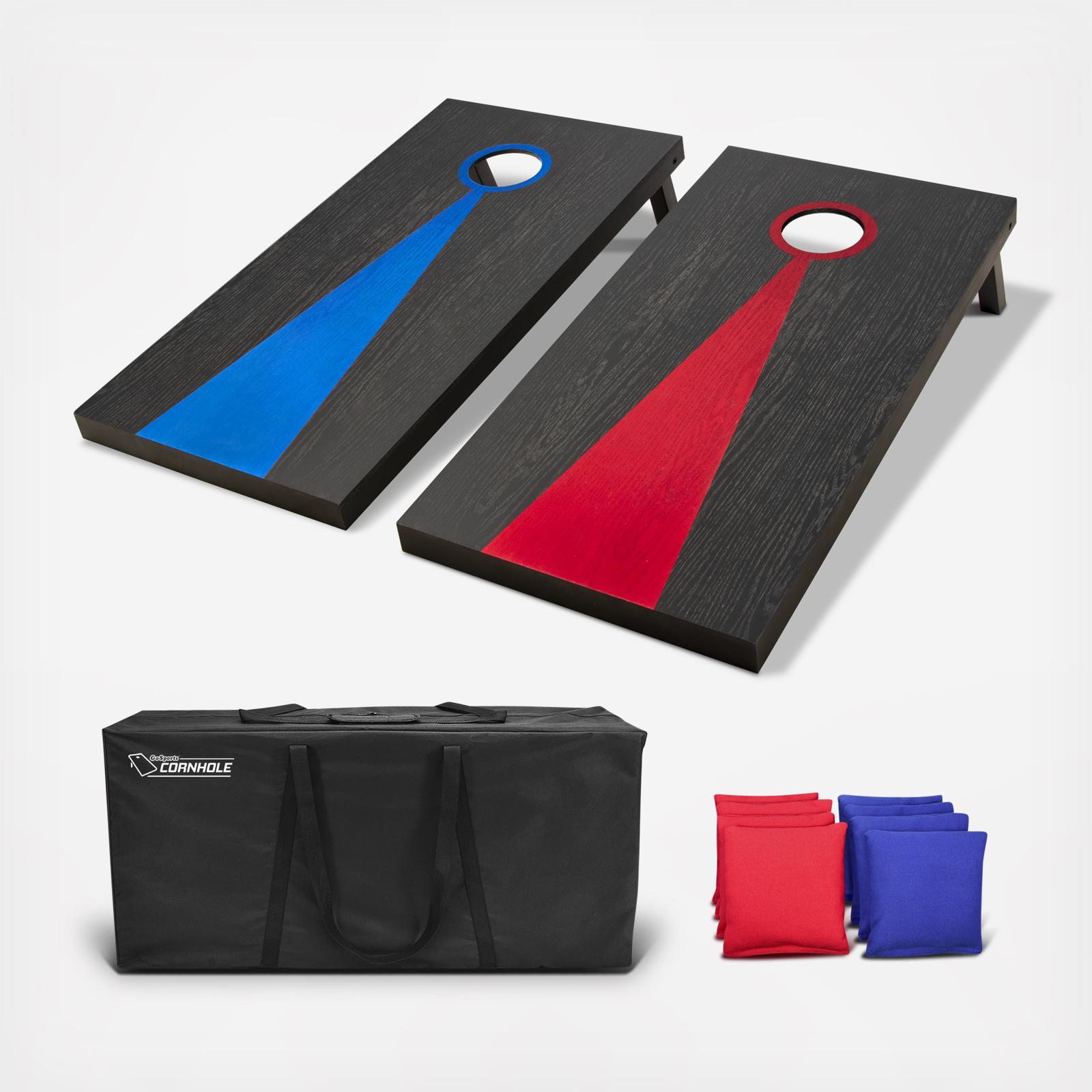 12-Piece Dark Solid Wood Regulation Size Cornhole Game Set