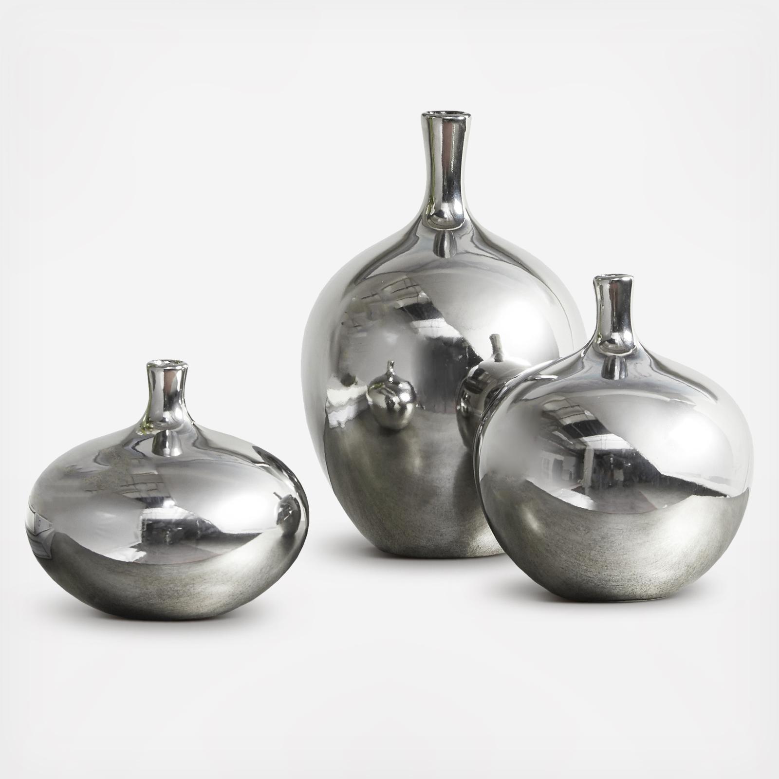 Ansen Metallic 3-Piece Vase Set