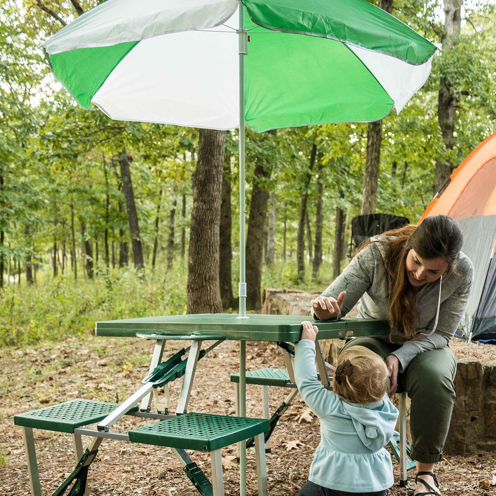 Picnic Table and Umbrella Set