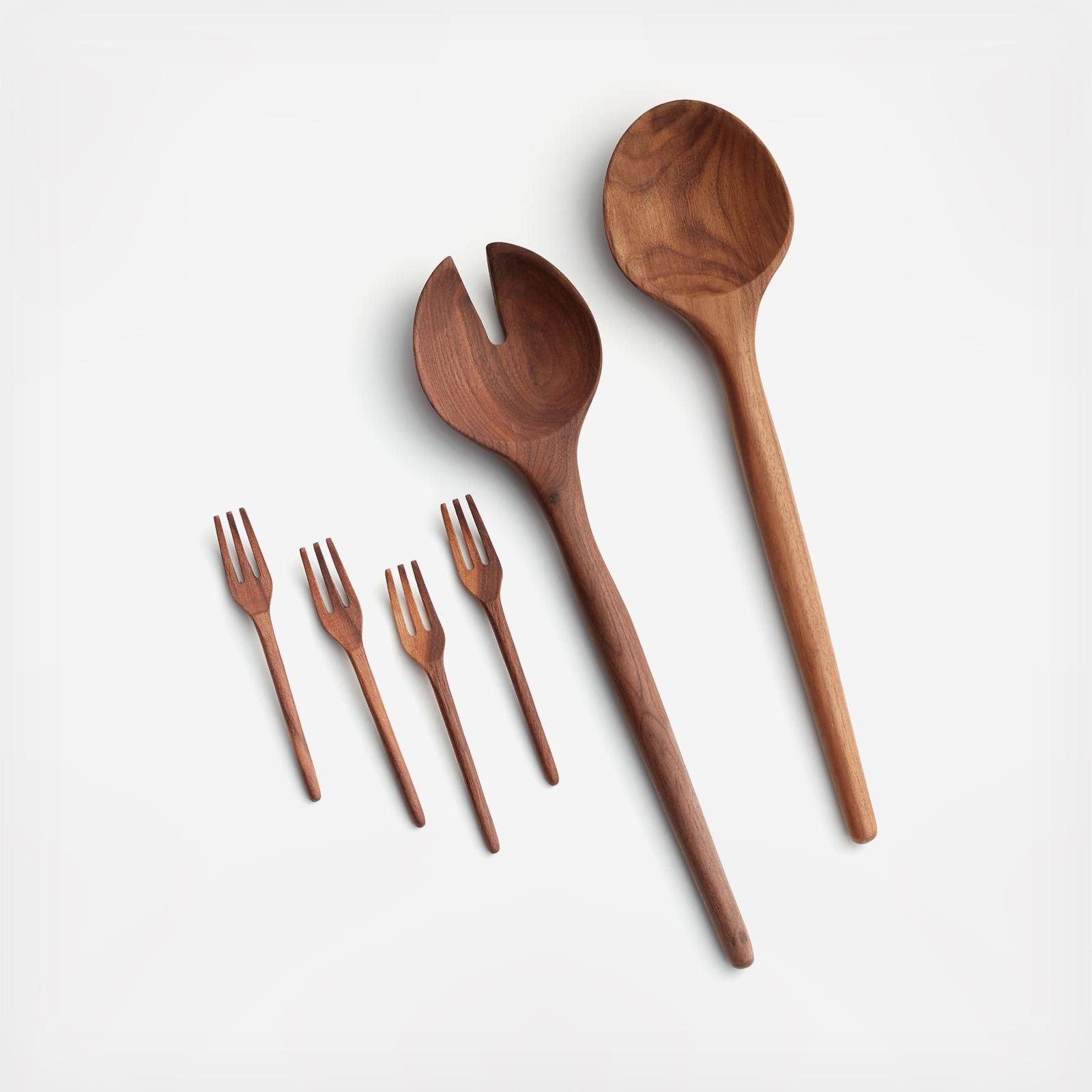 2-Piece Walnut Servers