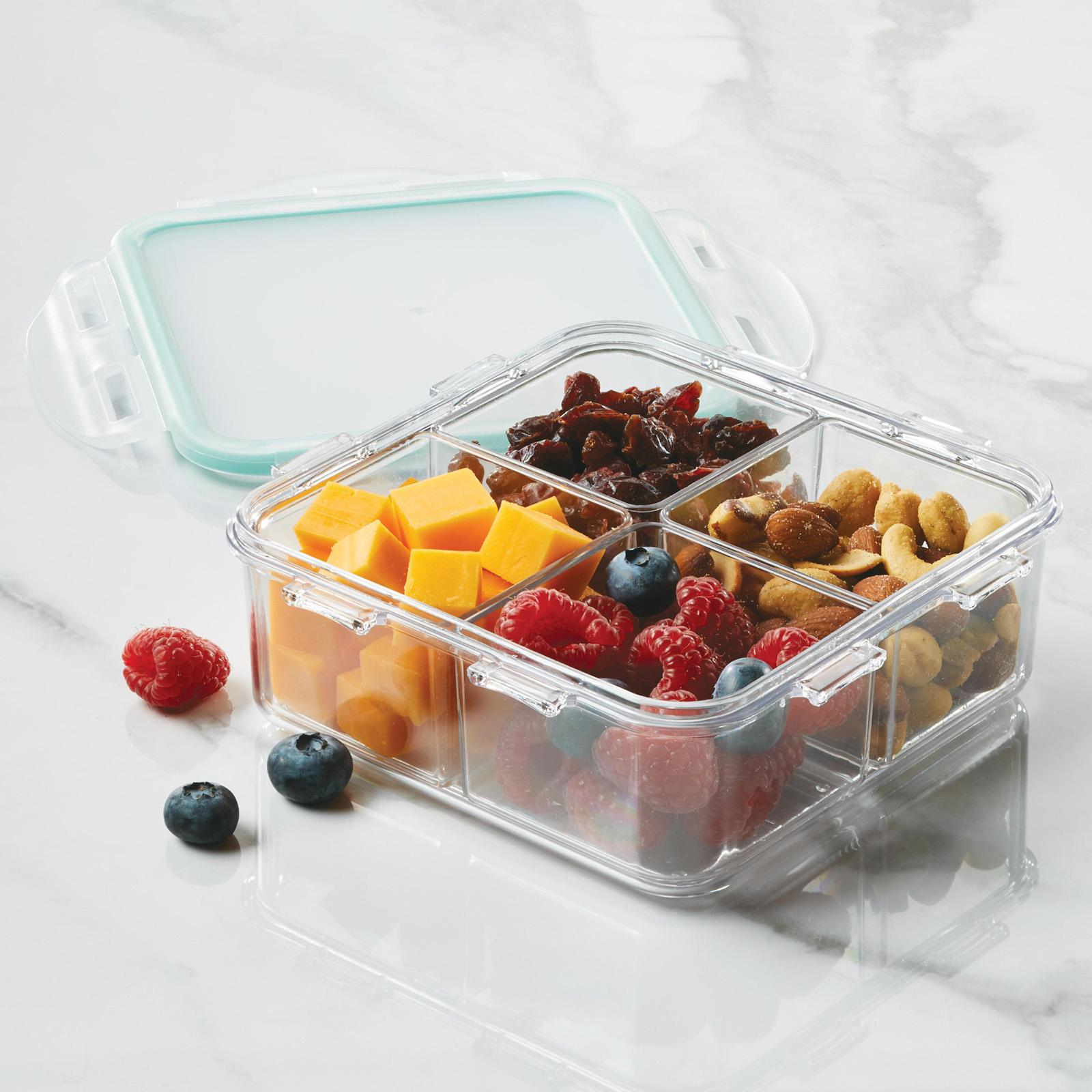 Purely Better Square Food Storage Containers with Dividers, Set of 2