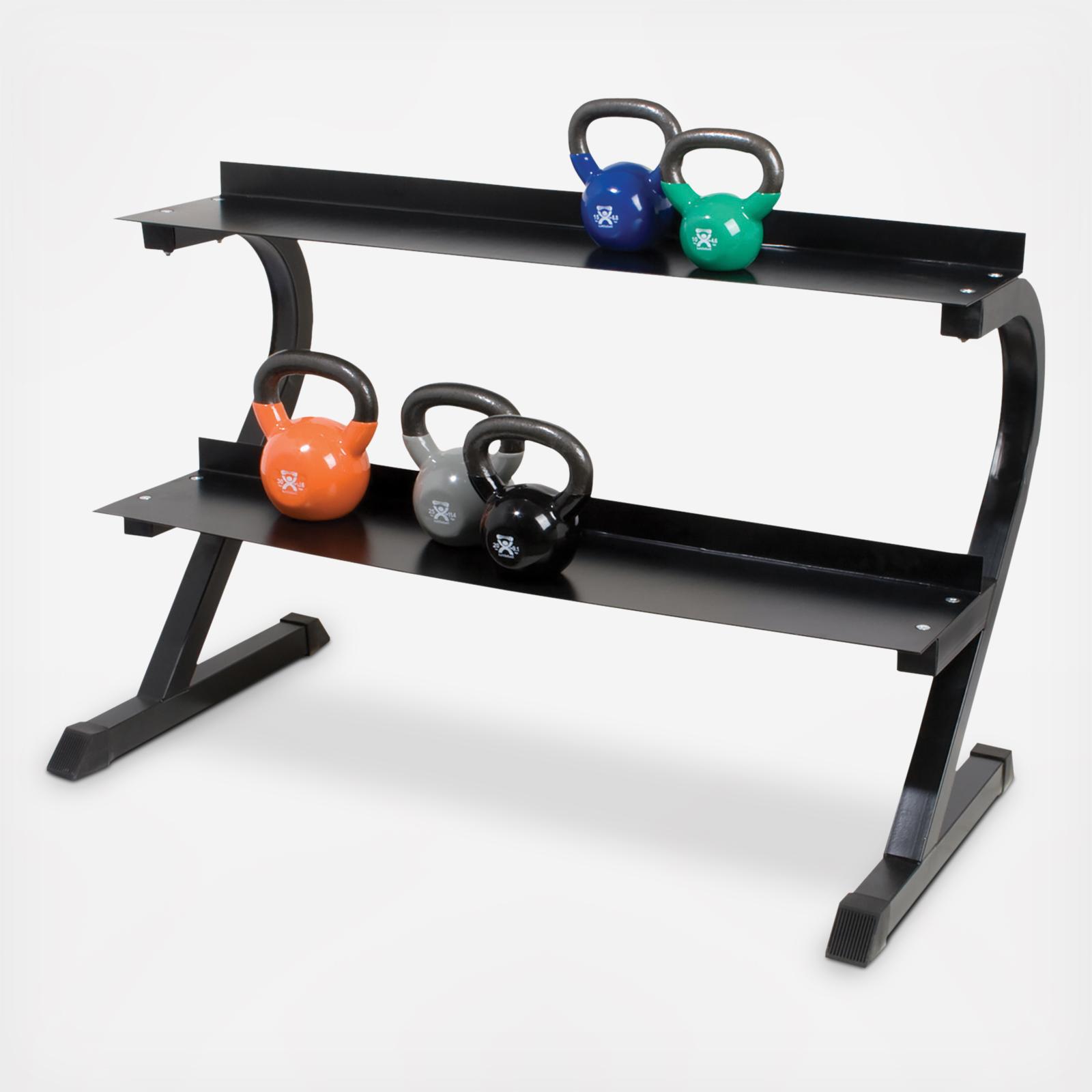 Vinyl-Coated Kettlebell Studio Rack