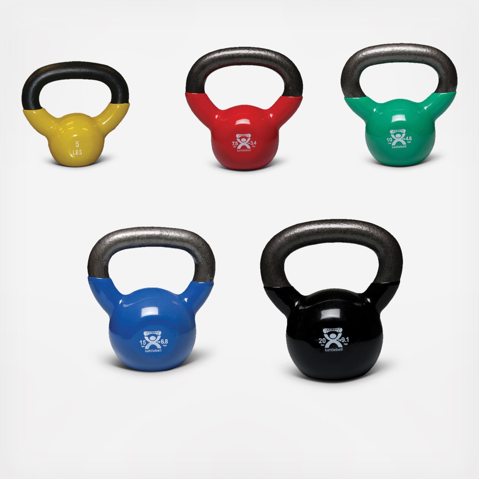 Vinyl-Coated Kettlebell 5-Piece Set