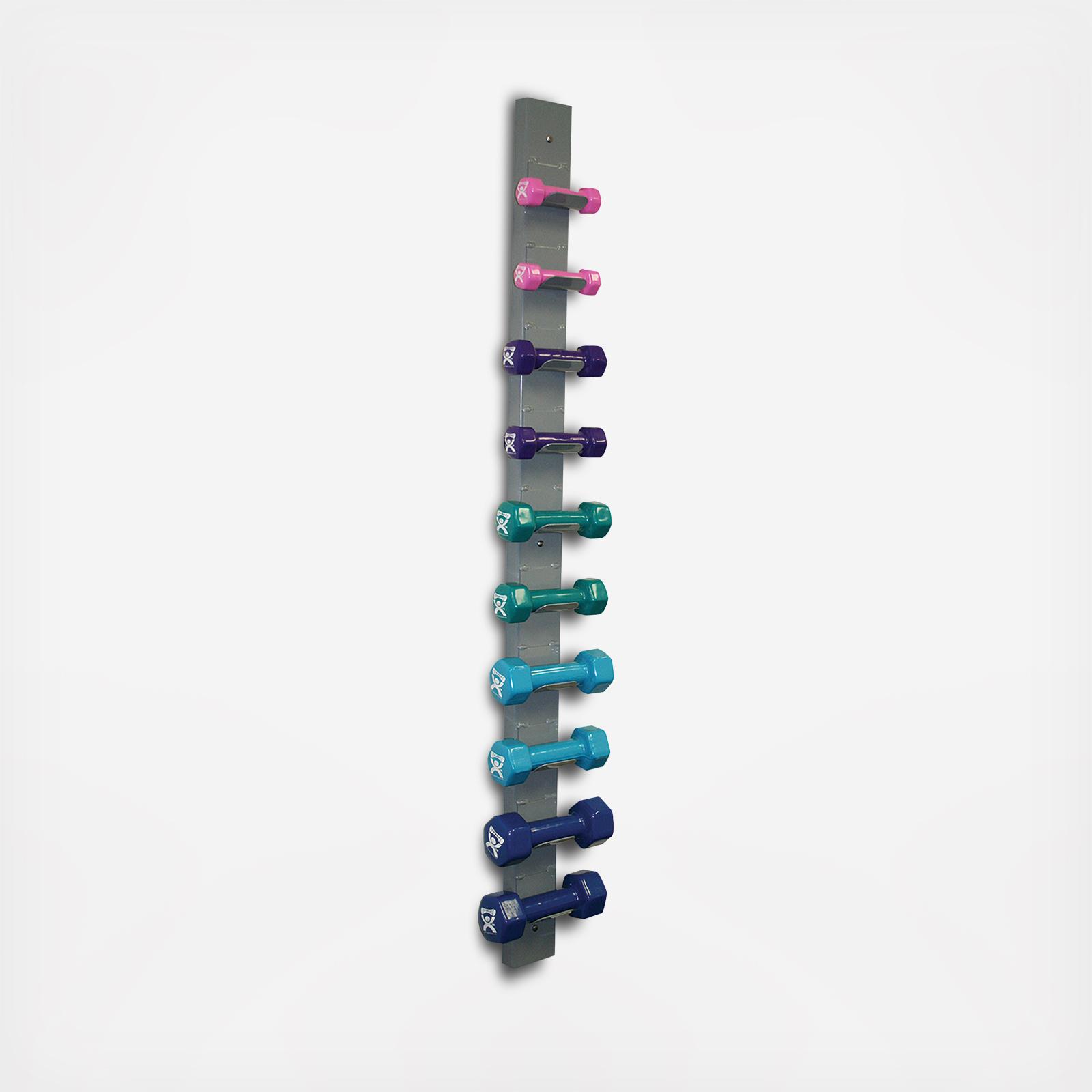 Vinyl Coated Dumbbell 10-Piece Set with Wall Rack