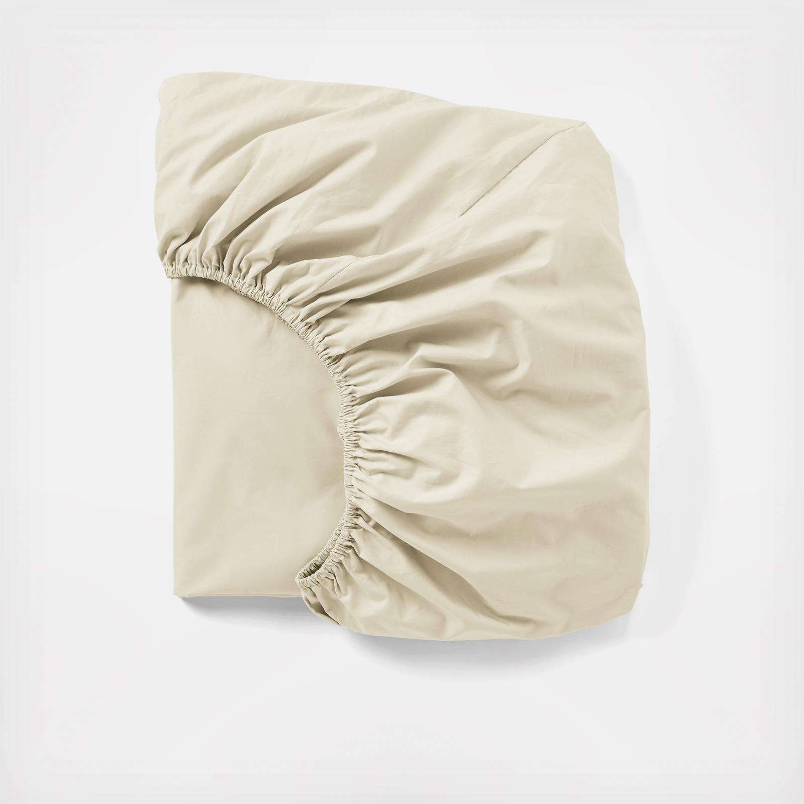 300-Thread Count Organic Percale Fitted Sheet