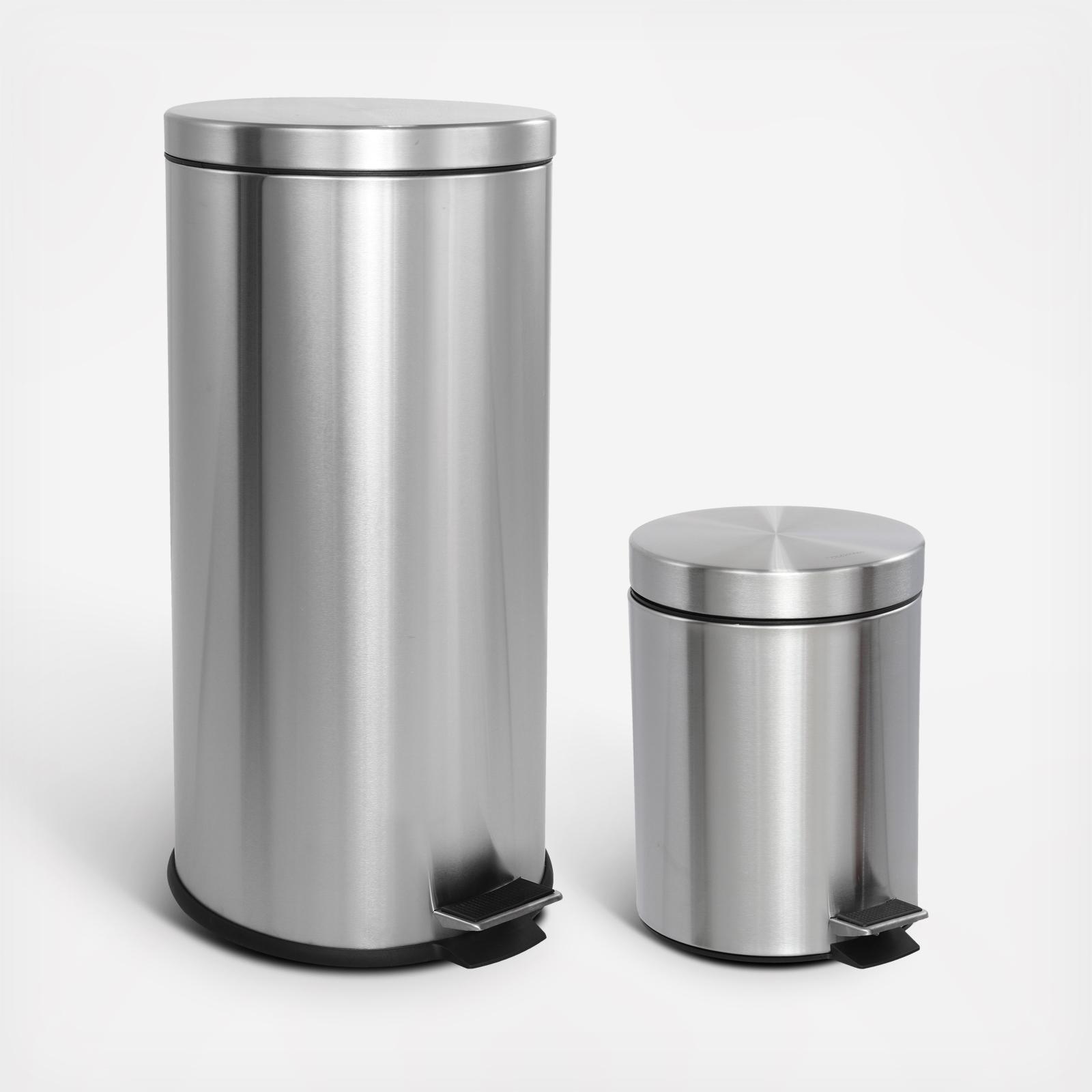 2-Piece Oscar Step Trash Can Set