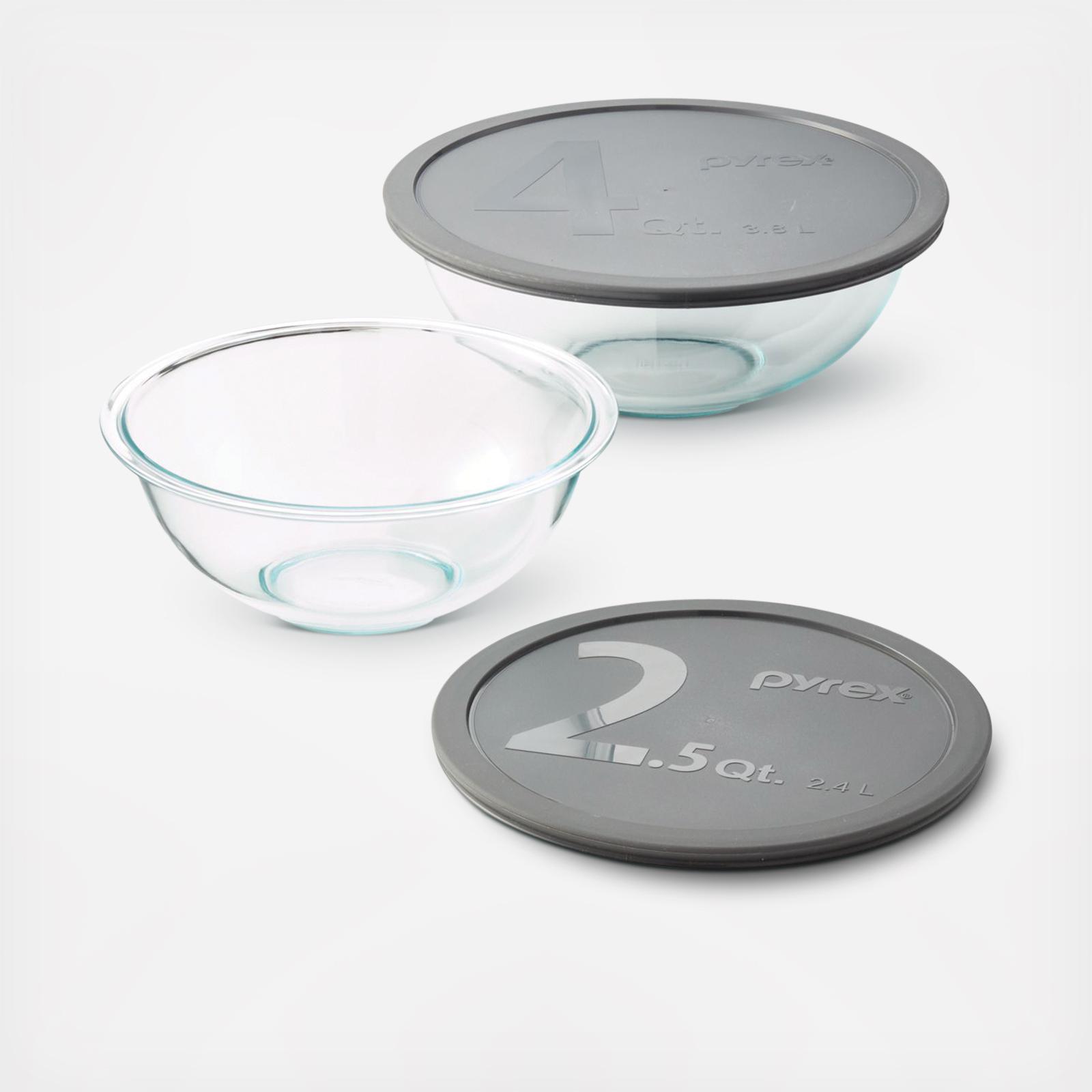2-Piece Glass Bowl Set with Lids