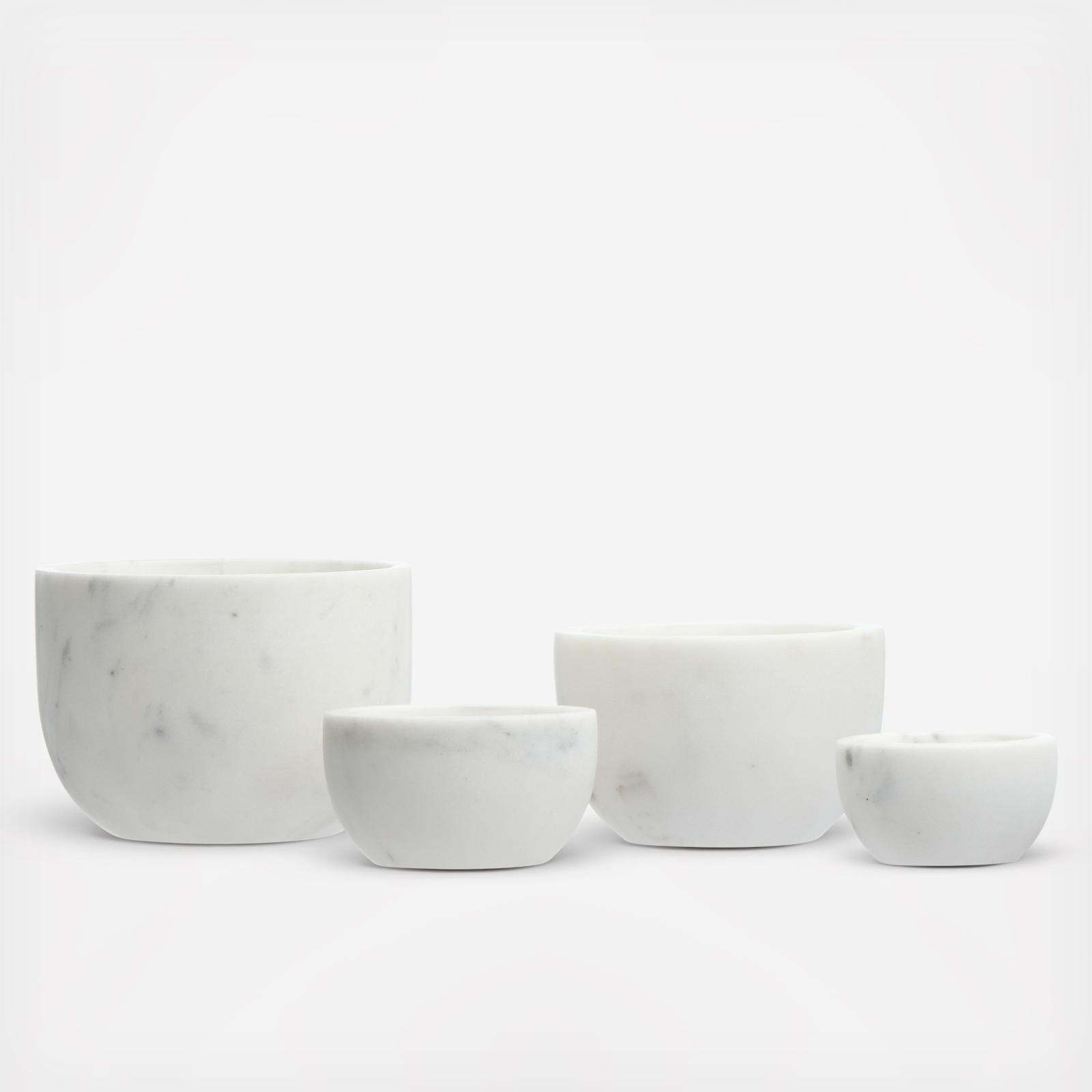 4-Piece Stackable Marble Bowl Set