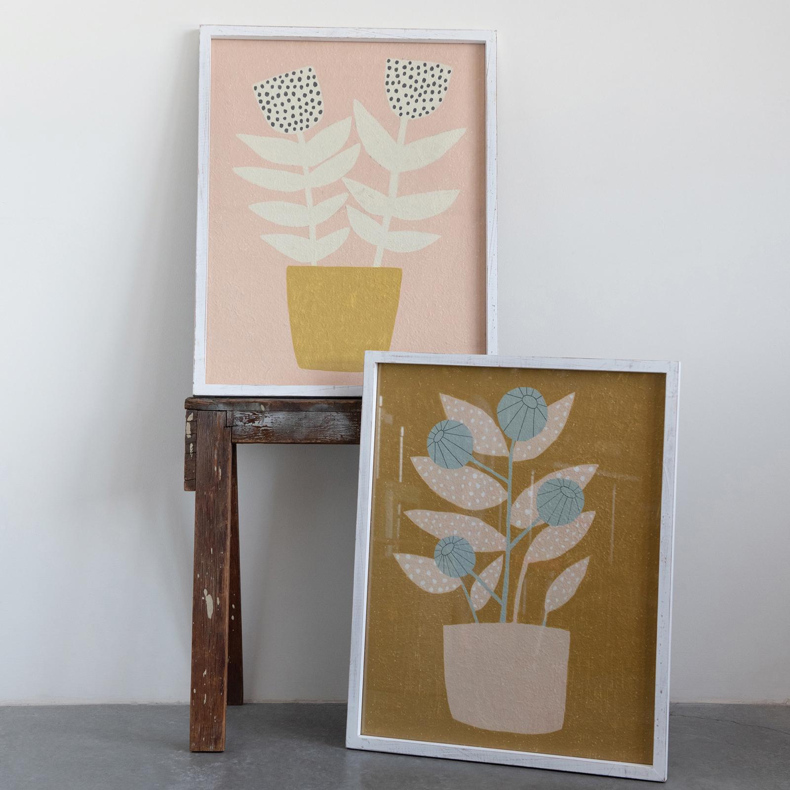 2-Piece Framed Floral Wall Decor