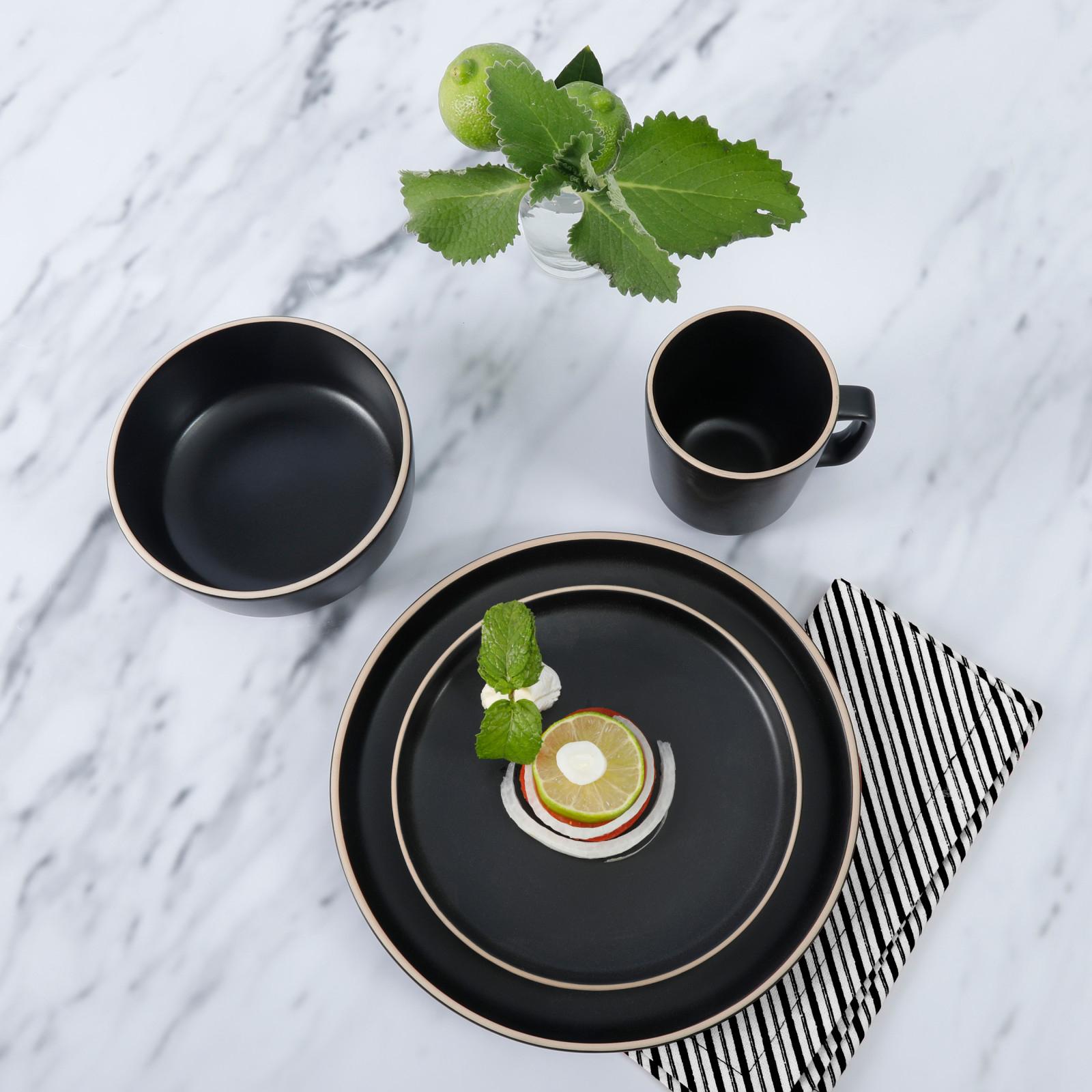 Zuma 16-Piece Round Kitchen Dinnerware Set, Service for 4