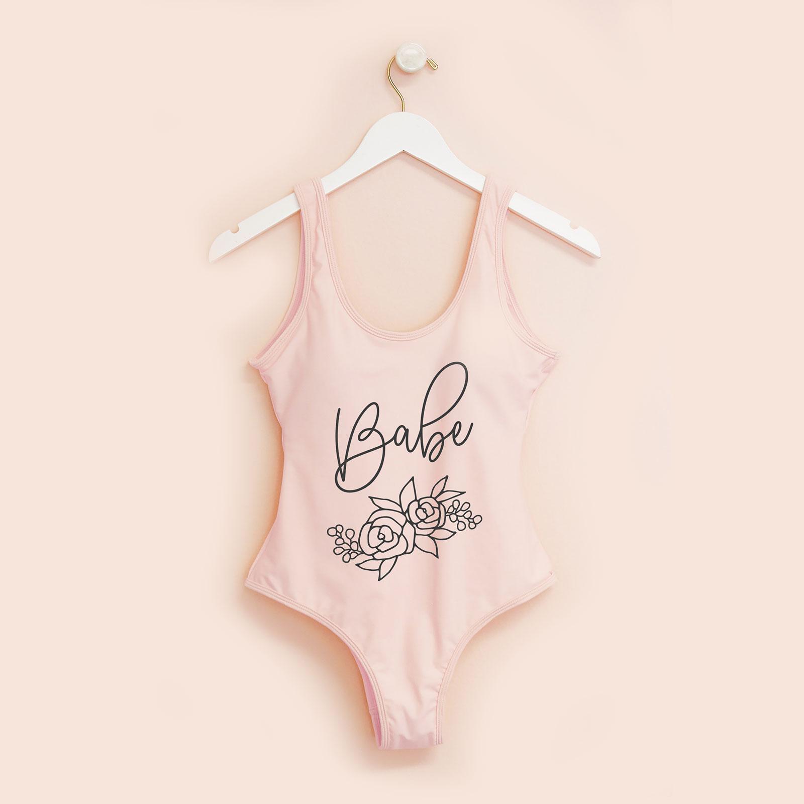 Floral Silhouette Babe Swimsuit