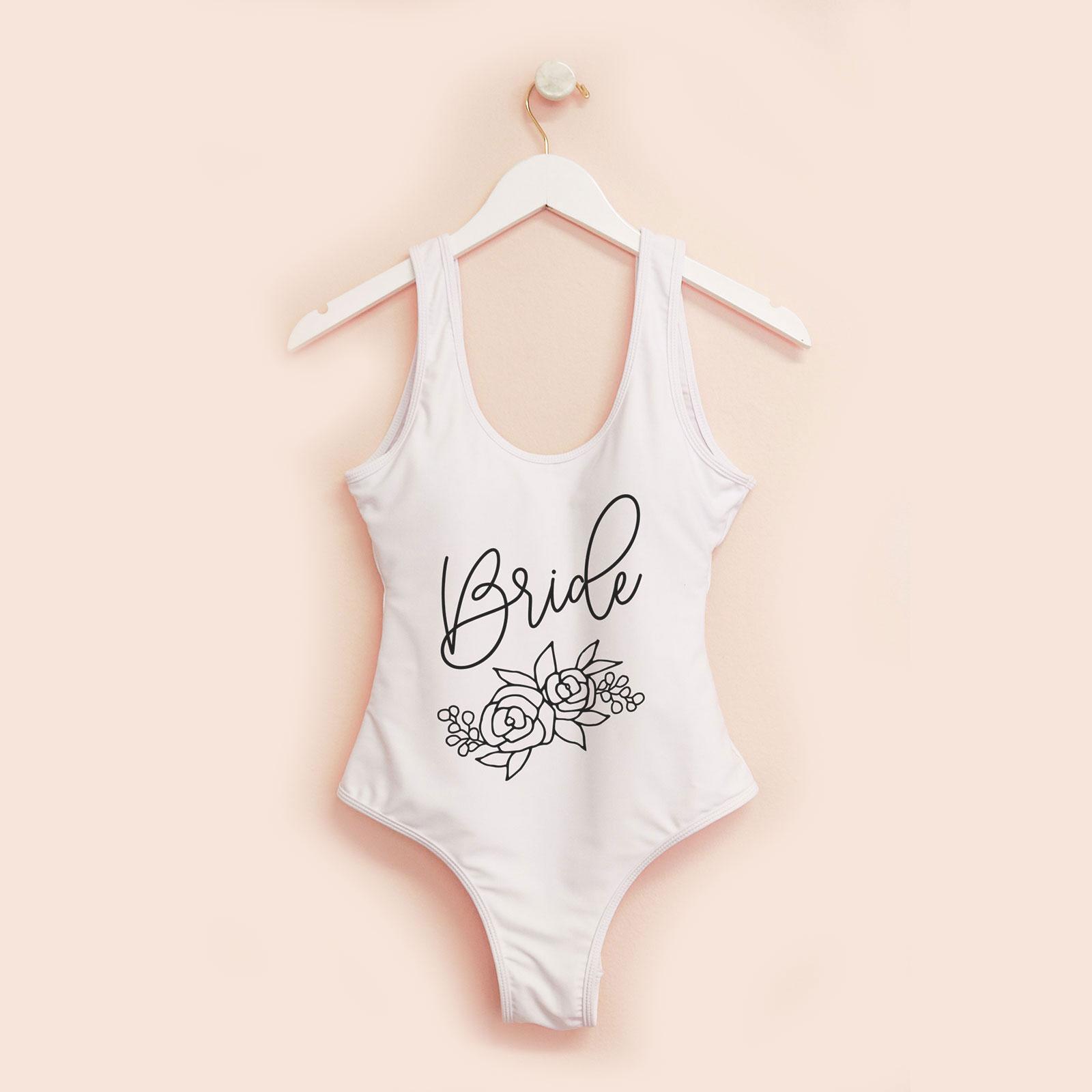Floral Silhouette Bride Swimsuit