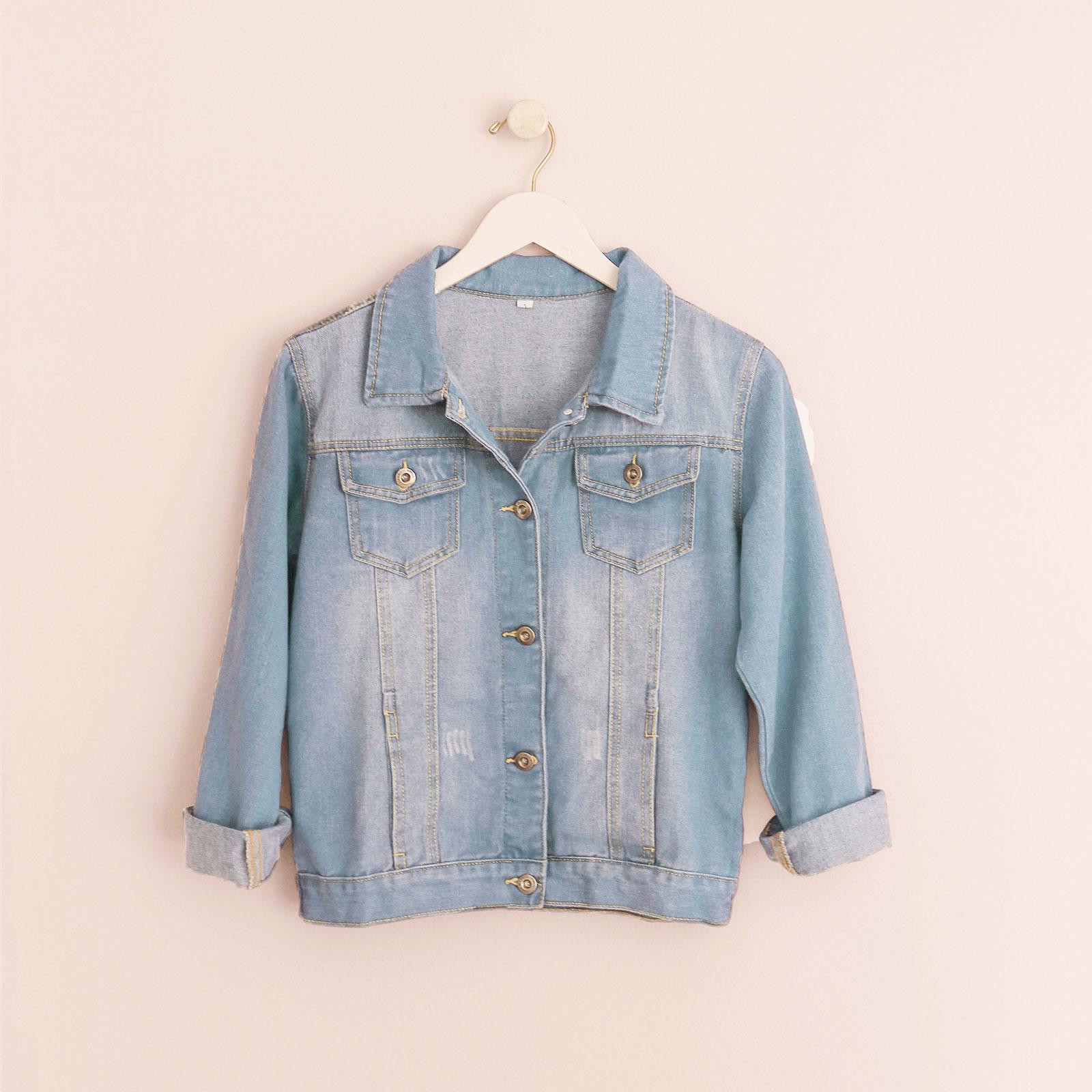 Bridal Floral Silhouette Denim Jacket