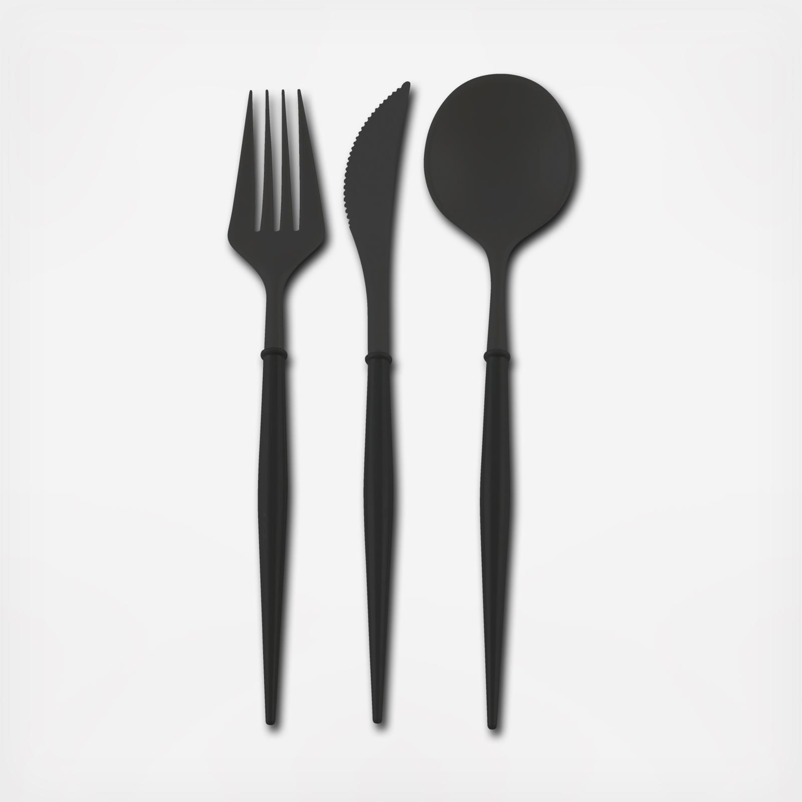 Black Cutlery, Set of 48