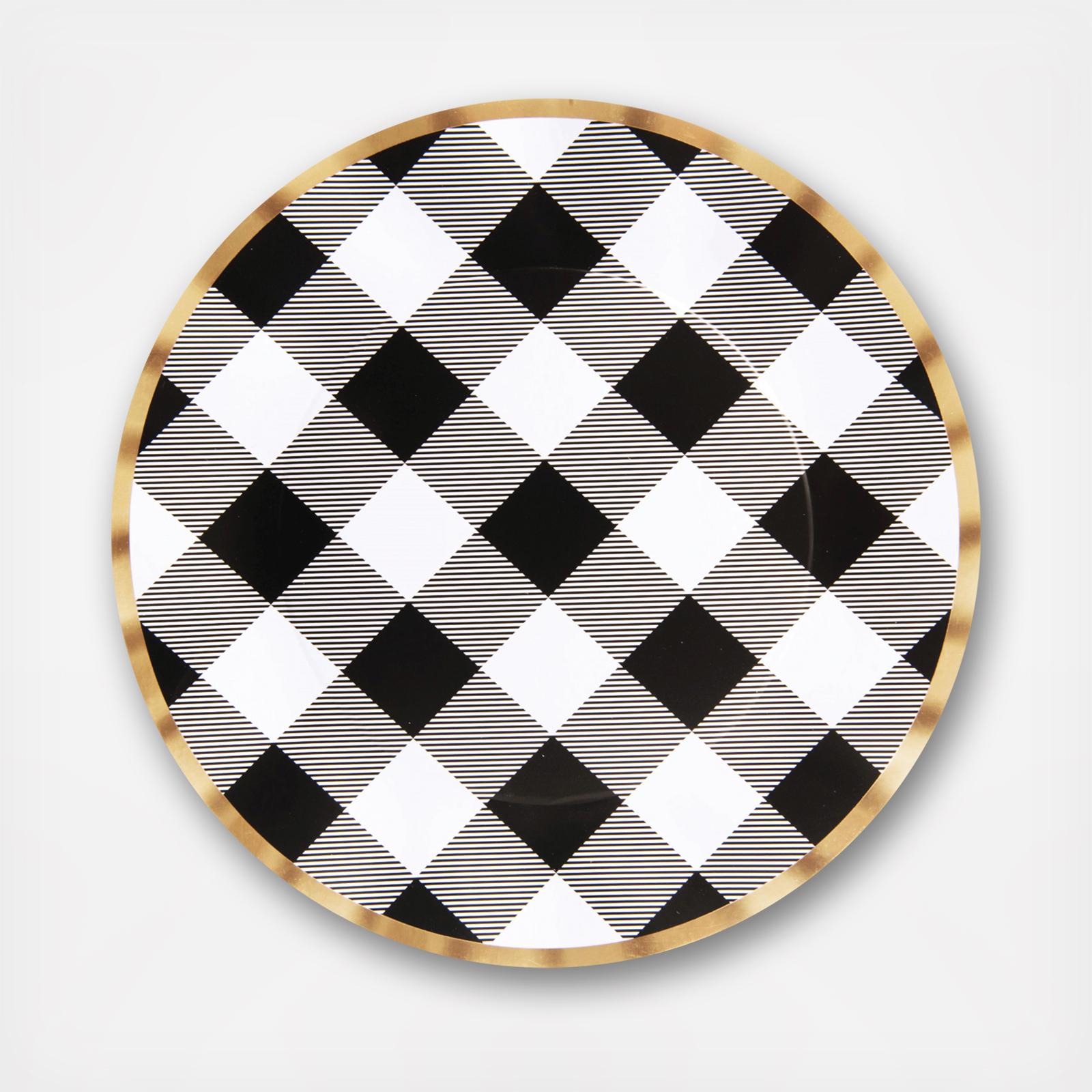 Buffalo Check Wavy Dinner Plate, Set of 16