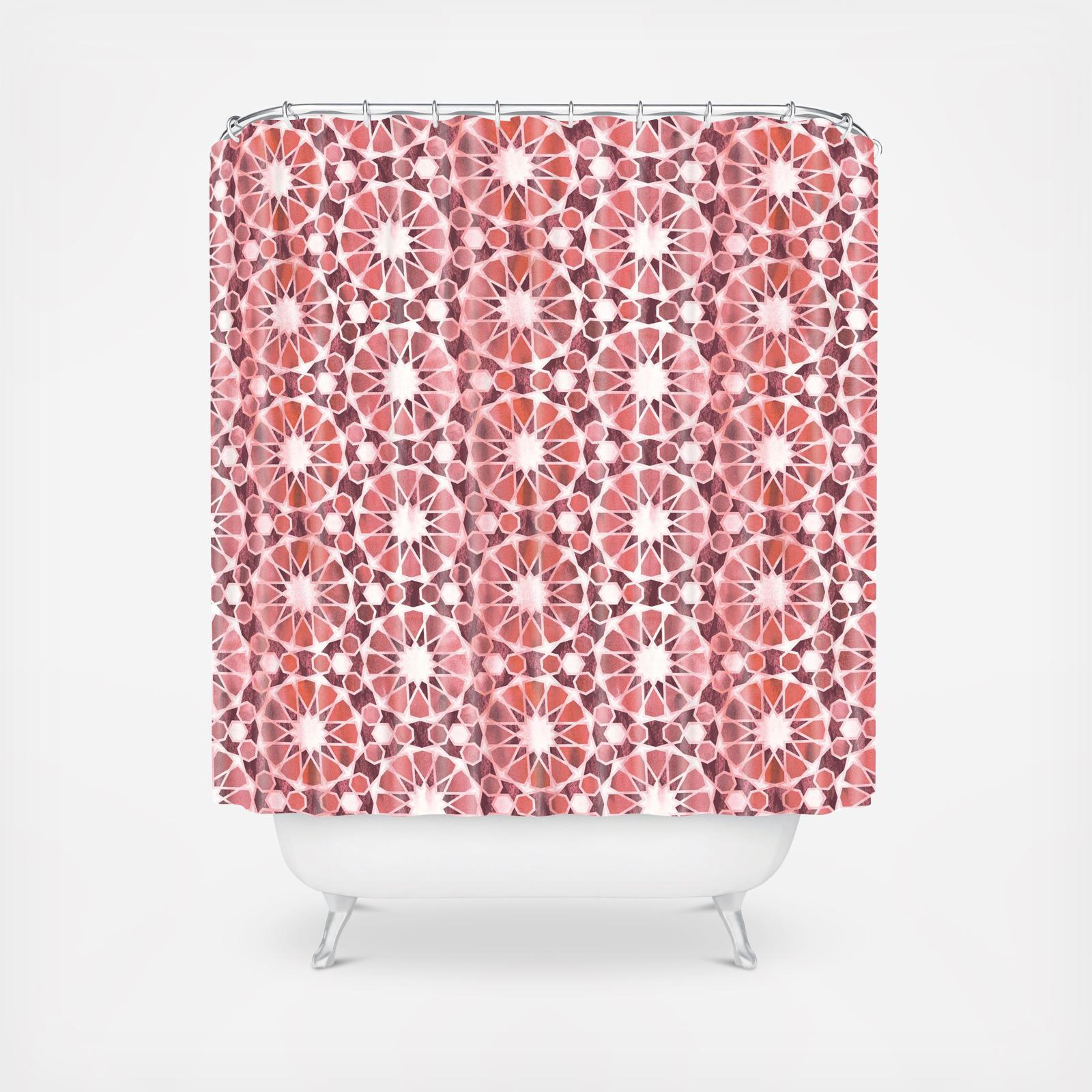 Farah Tile Rose Shower Curtain