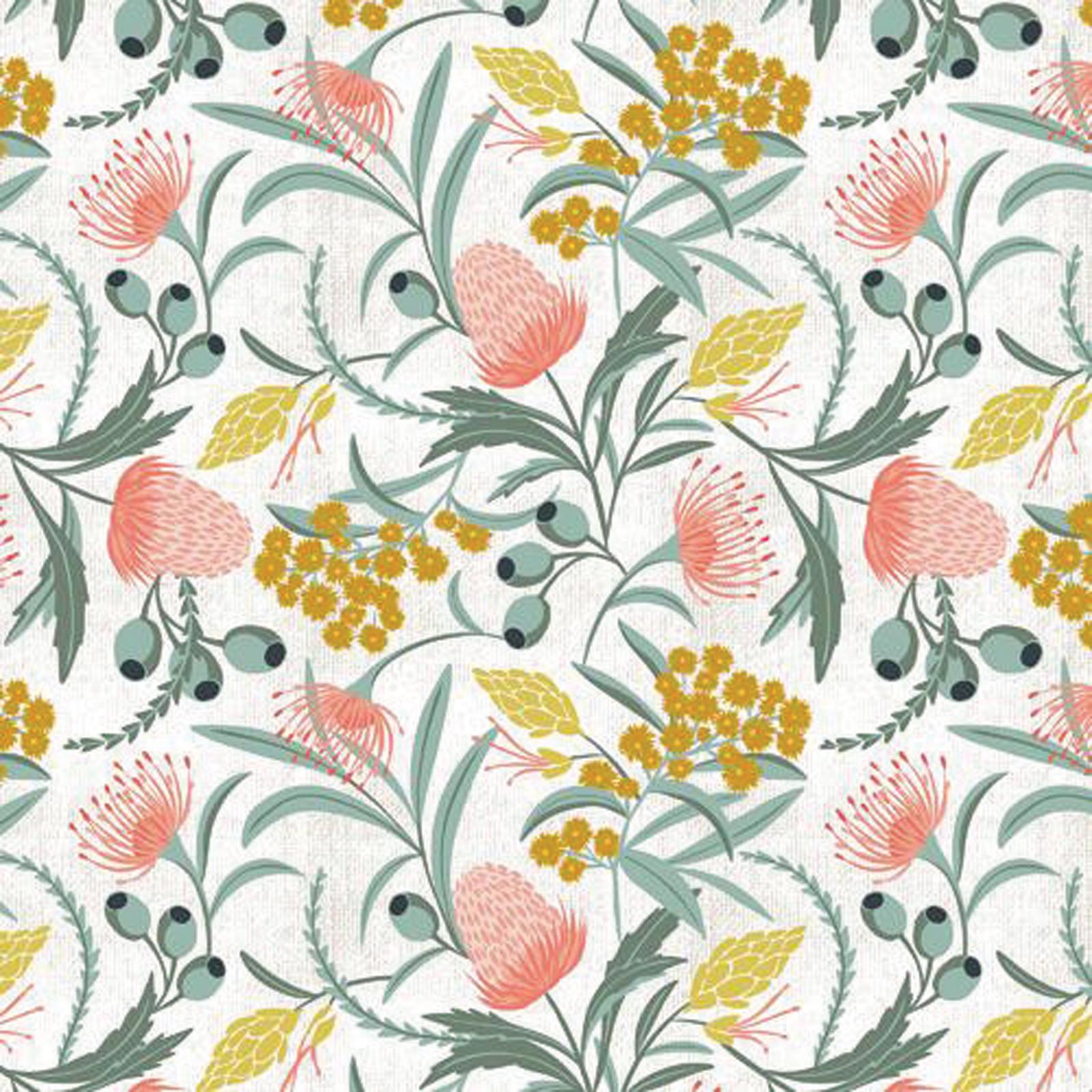 Flora Australis White Shower Curtain
