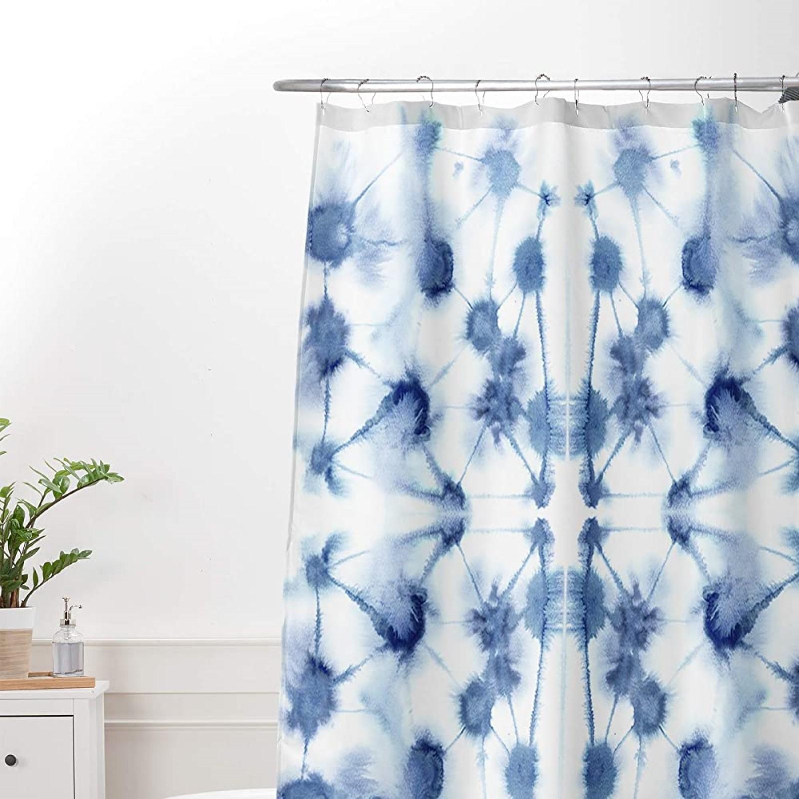 Mirror Dye Blue Shower Curtain