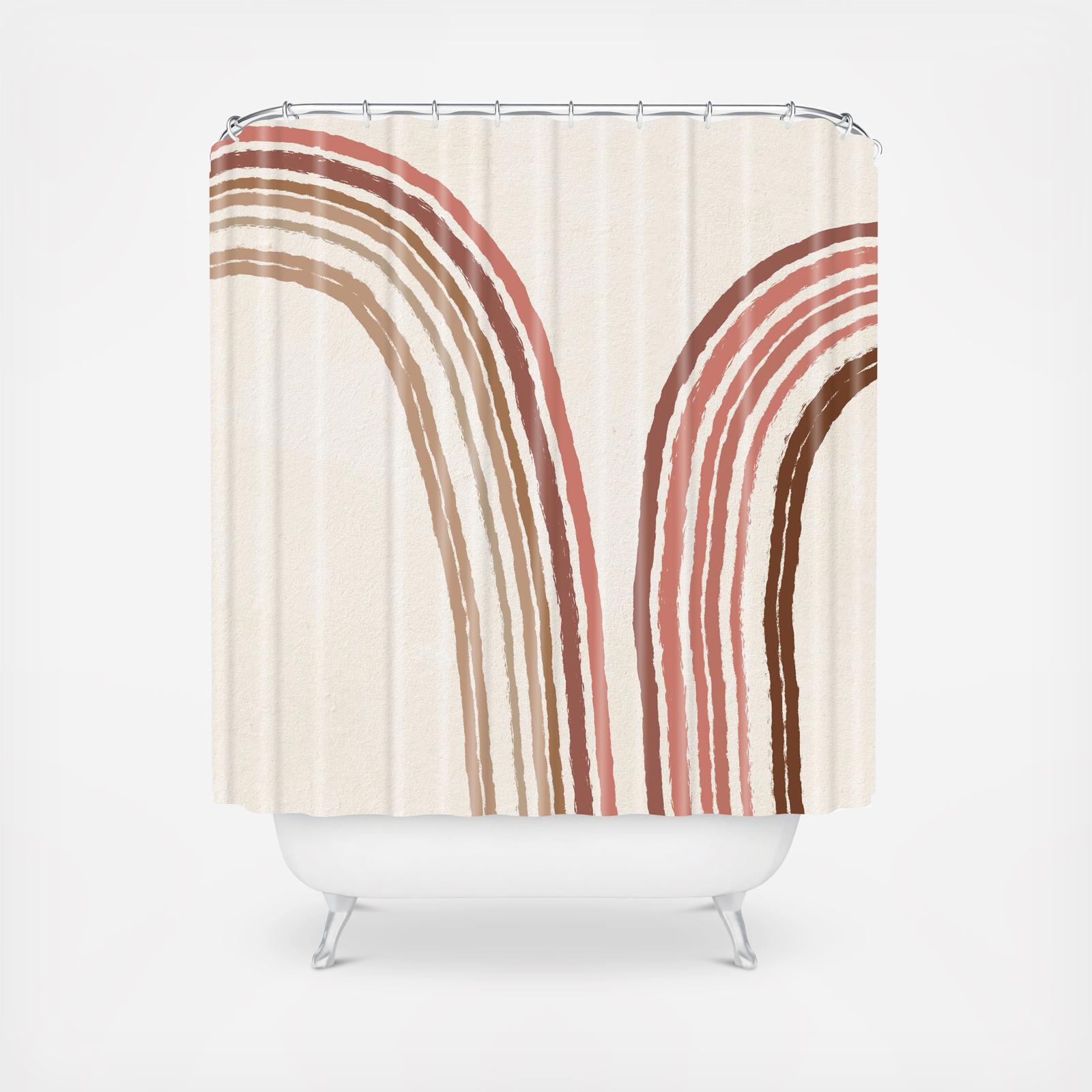 Mid Century Line Art VIII Shower Curtain