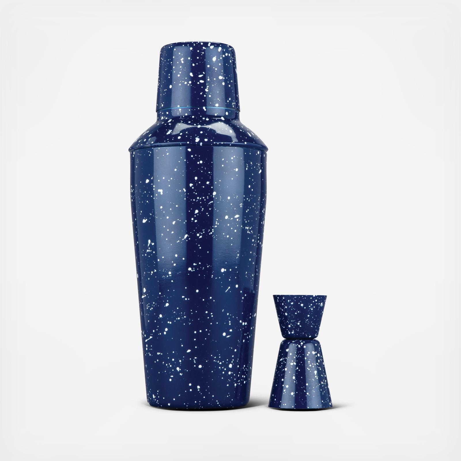 Enamel 2-Piece Cocktail Shaker & Jigger Set