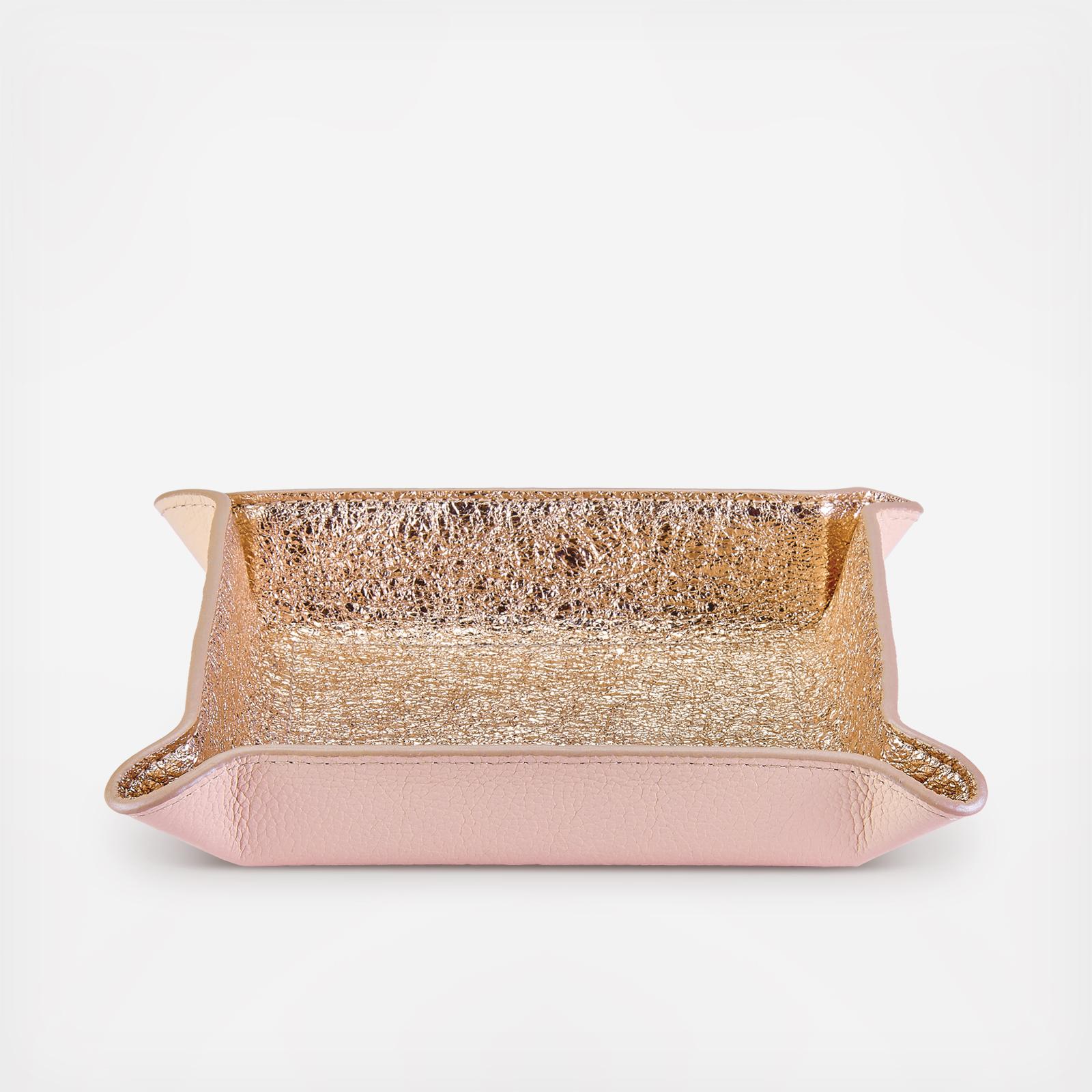 Medium Metallic Leather Catchall Tray