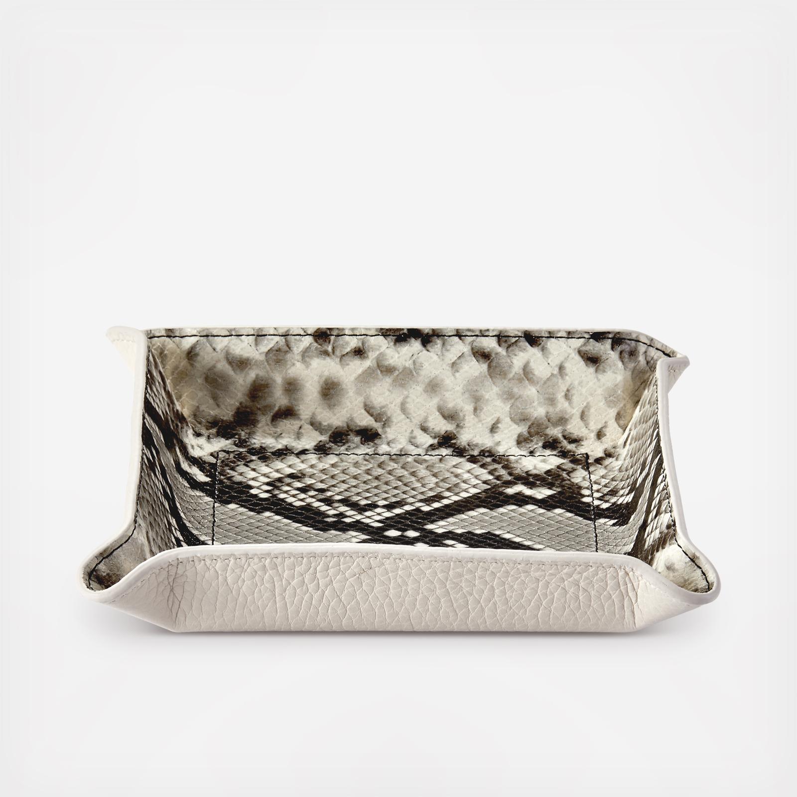Medium Embossed Python Leather Catchall Tray