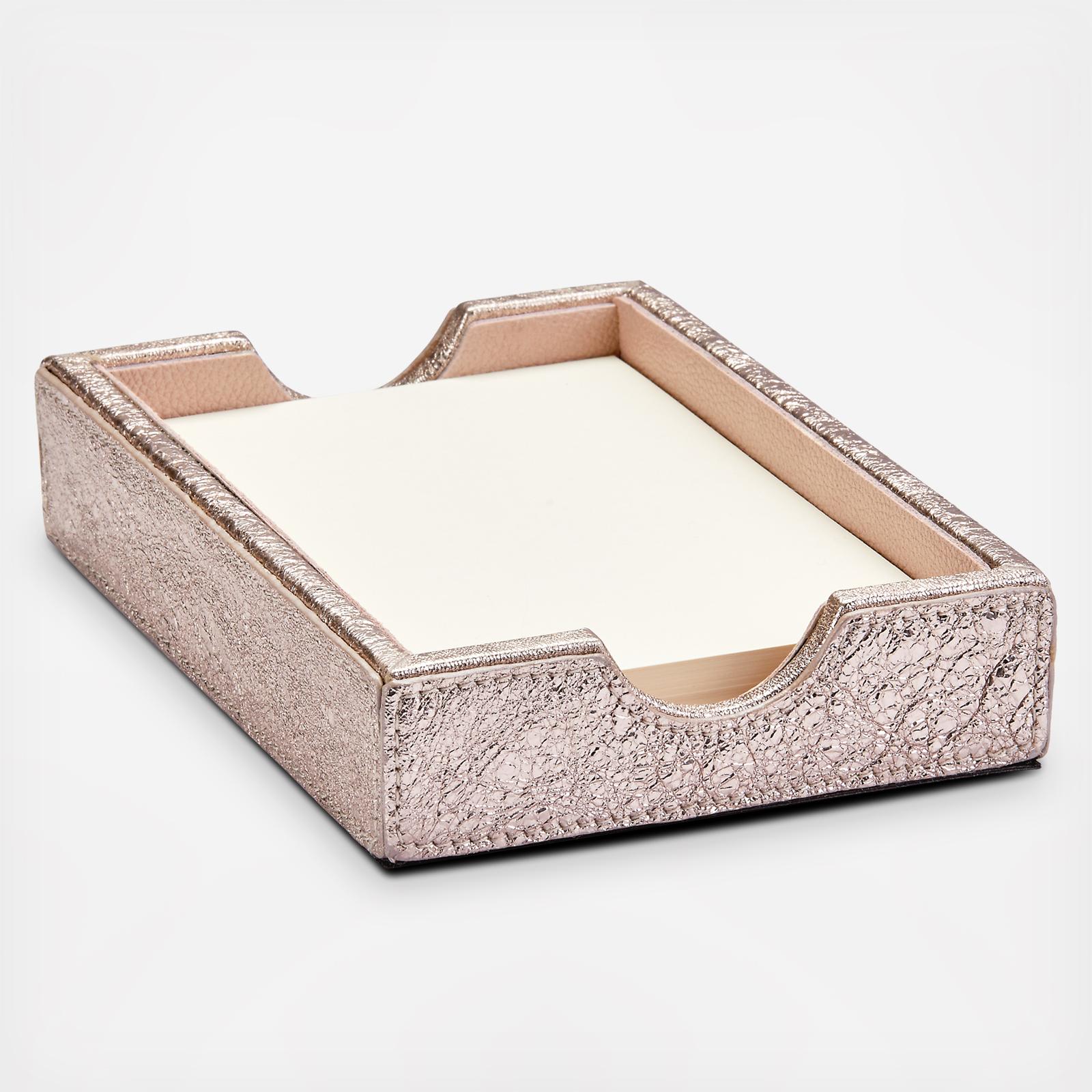 Embossed European Pebble Grain Leather Memo Tray