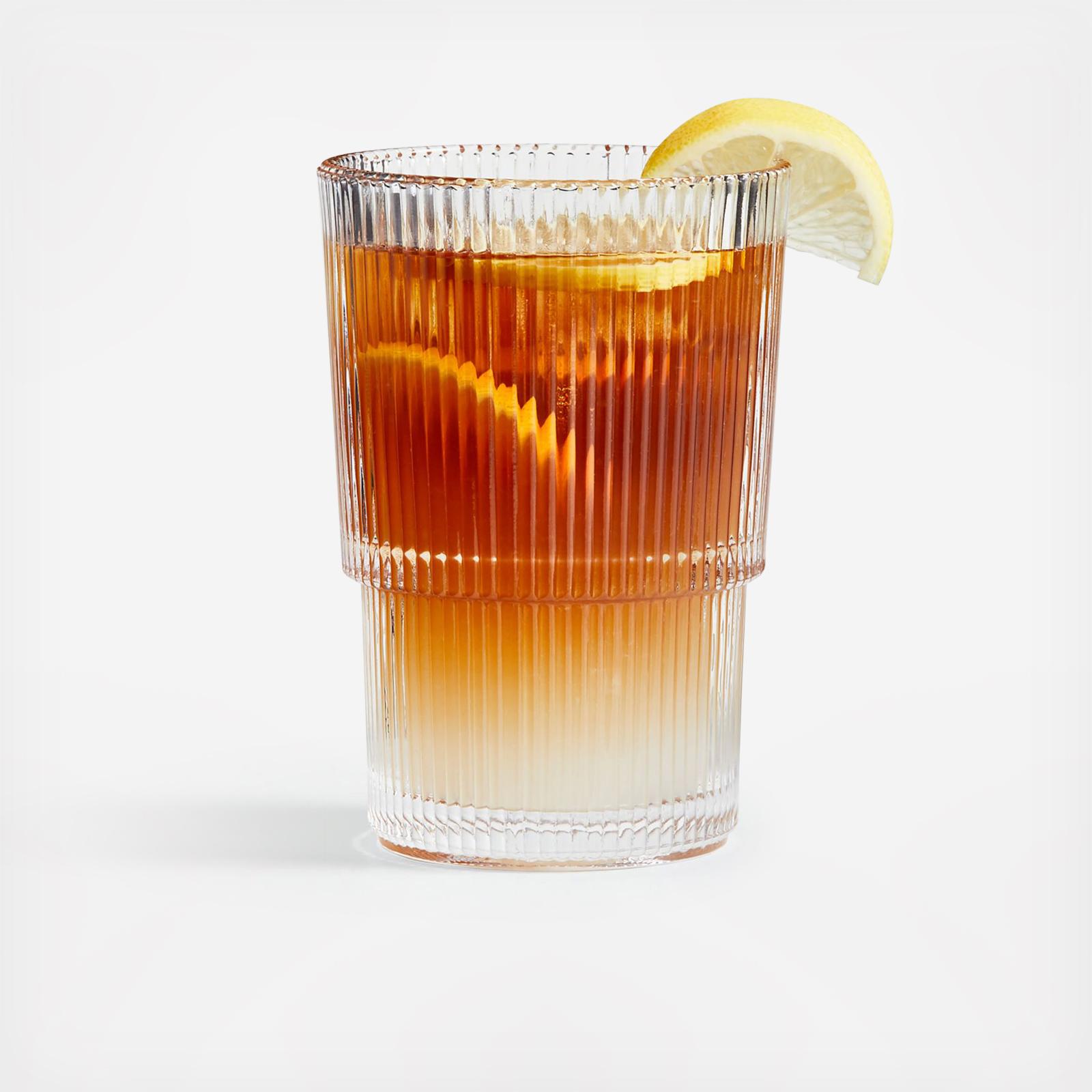 Atwell Stackable Ribbed Highball Glass, Set of 6