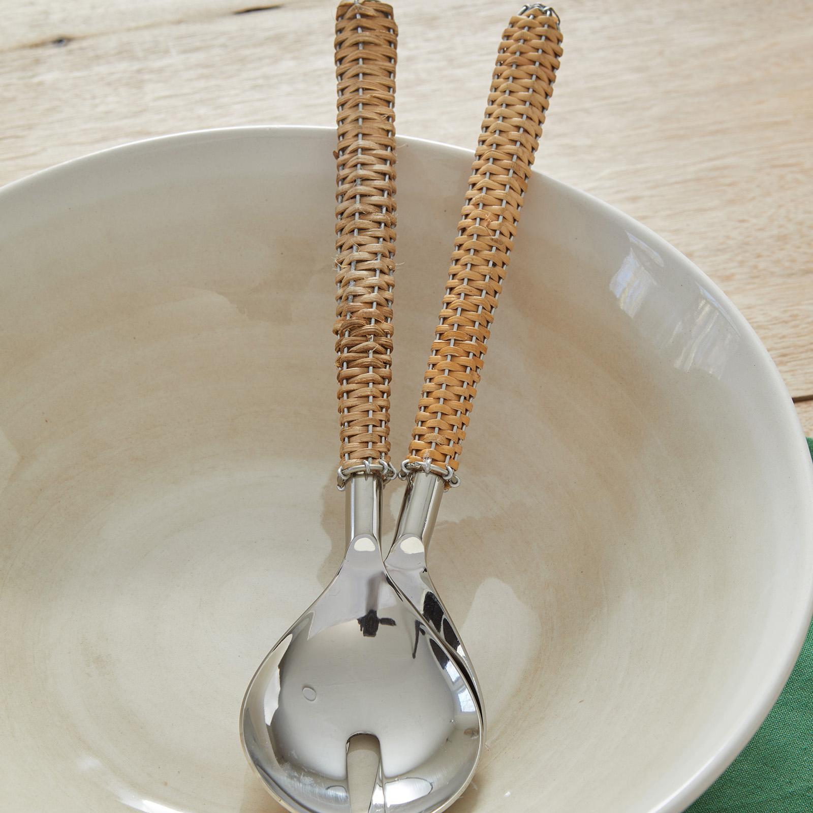 Wicker Handle Serving Fork, Set of 2