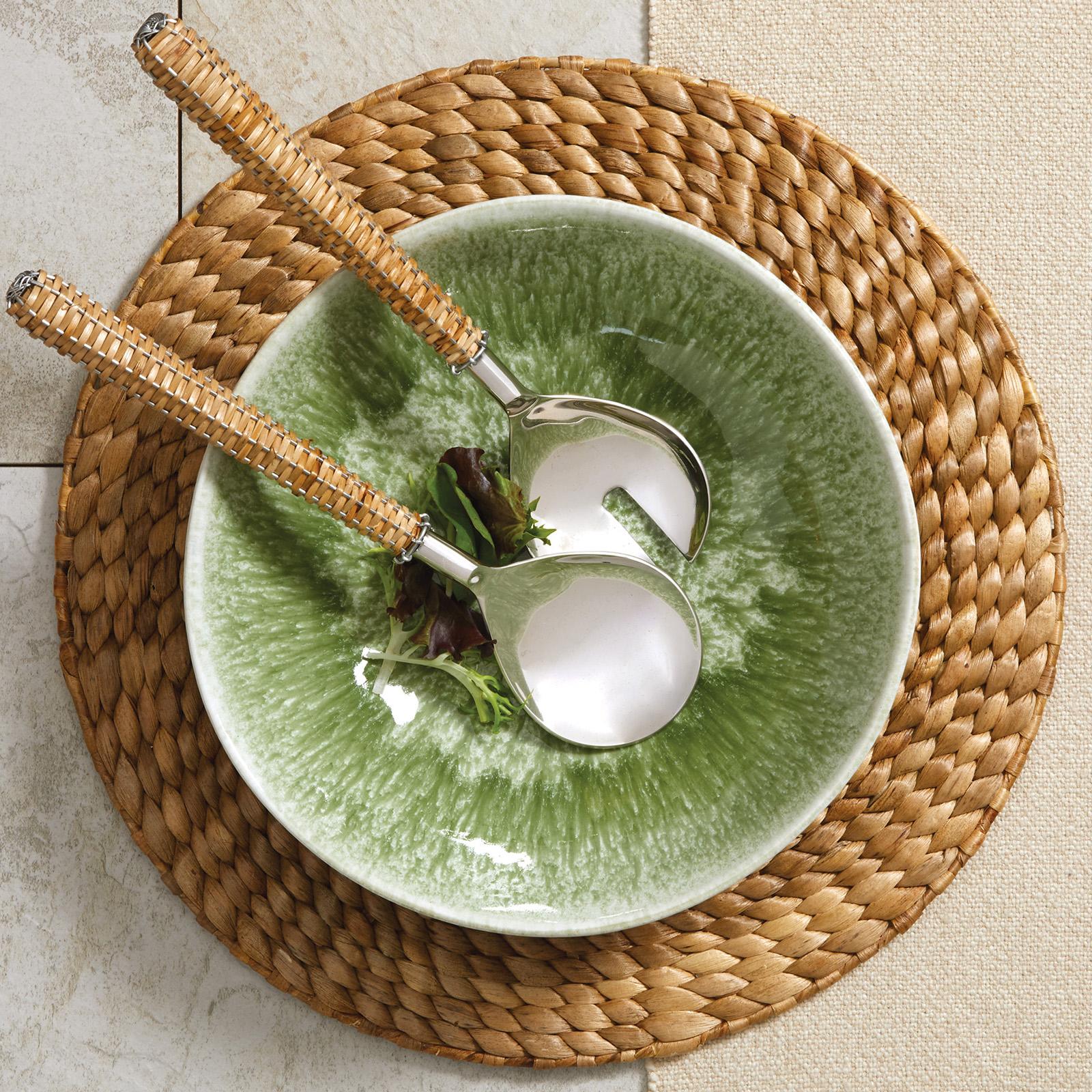 Wicker Handle Serving Spoon, Set of 2