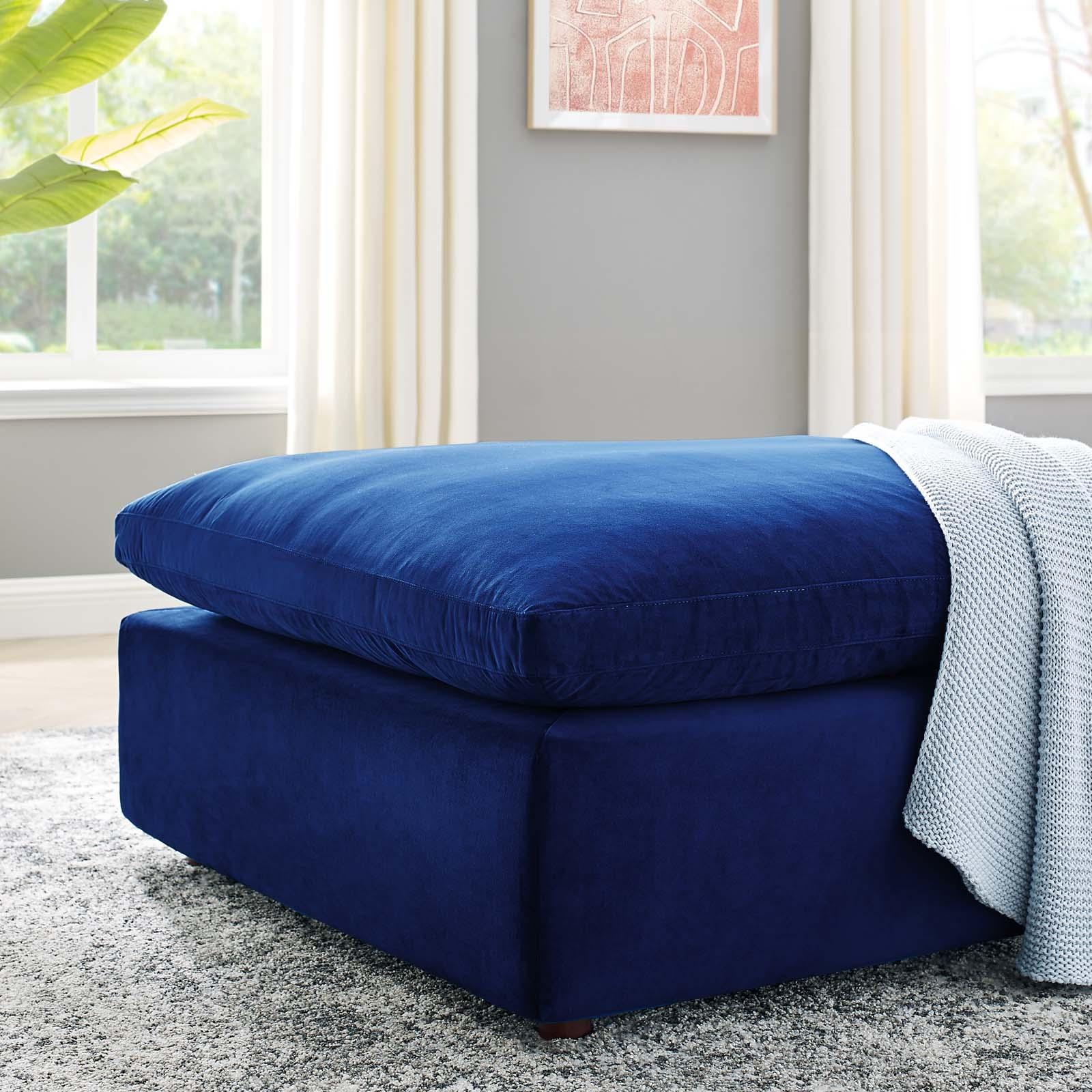 Commix Overstuffed Velvet Ottoman