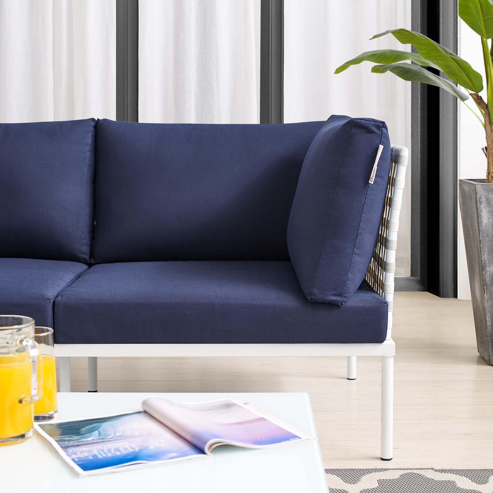 Harmony Sunbrella Basket Weave Outdoor Loveseat