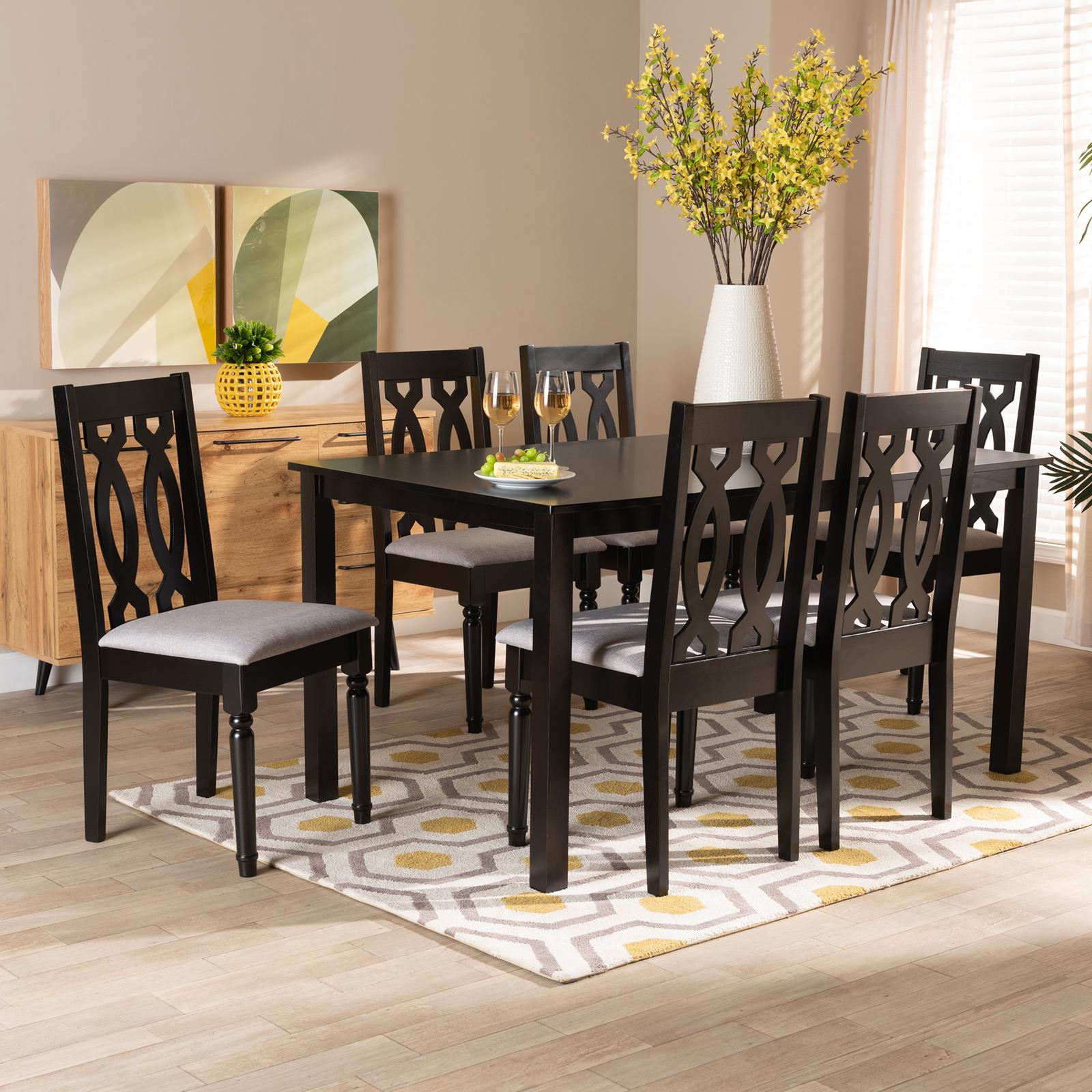 Cherese Upholstered 7-Piece Dining Set