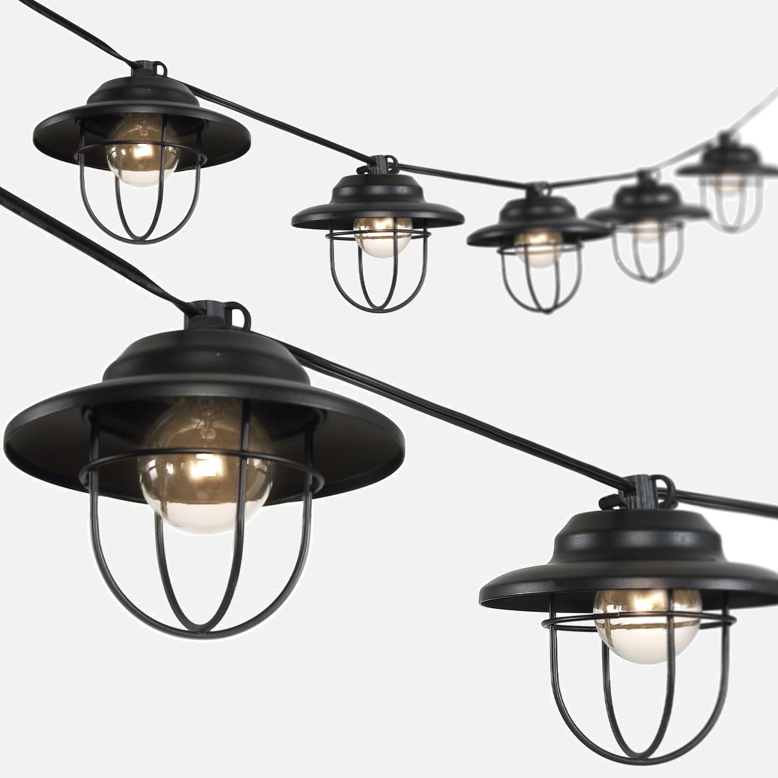 10' Rustic Farmhouse Incandescent Shade String Lights