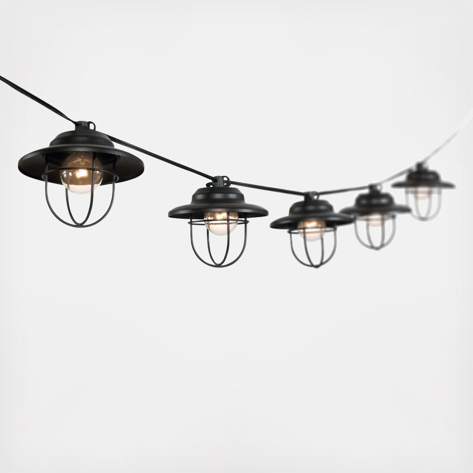 10' Rustic Farmhouse Incandescent Shade String Lights