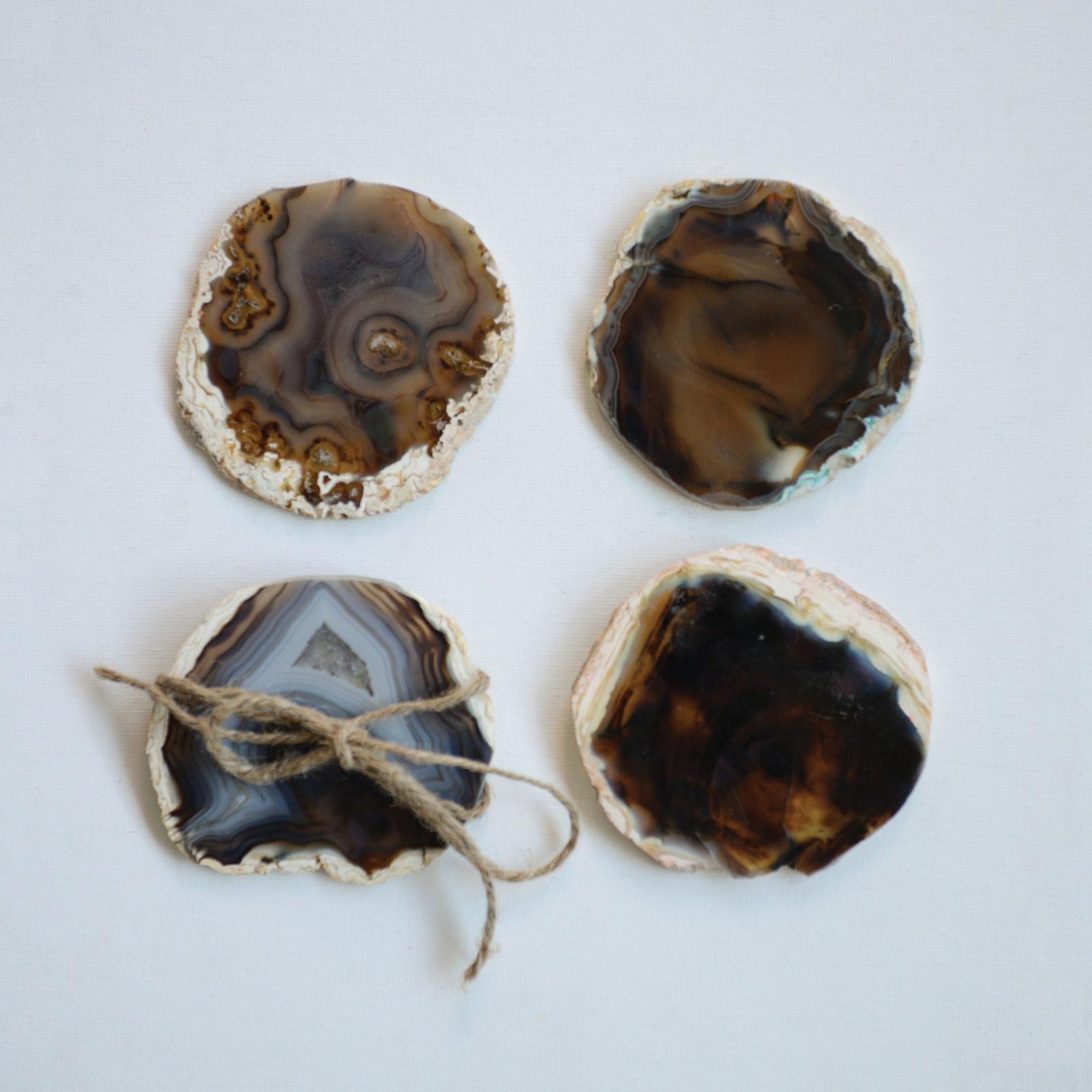 4-Piece Agate Coaster Set