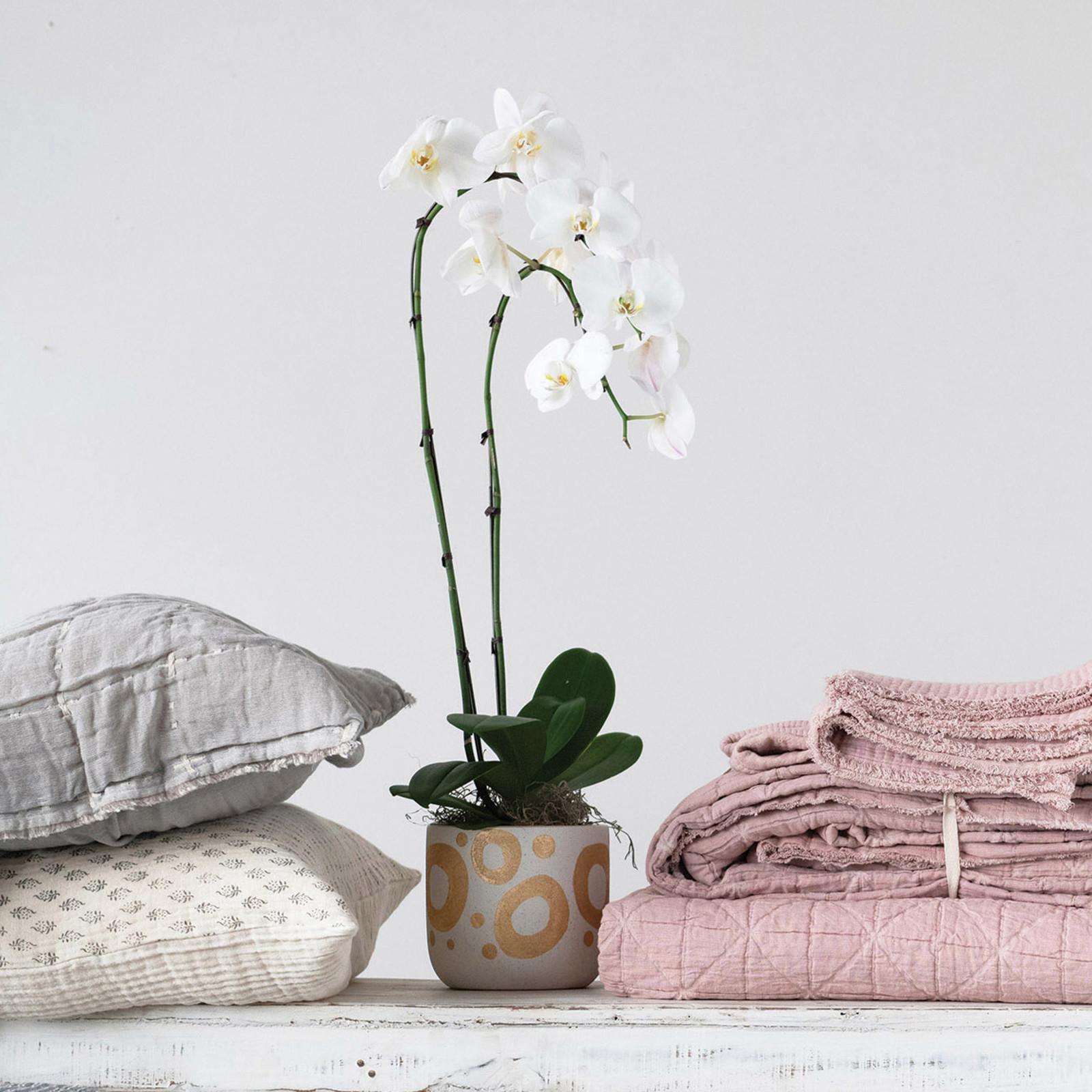 Hand-Painted Stoneware Planter