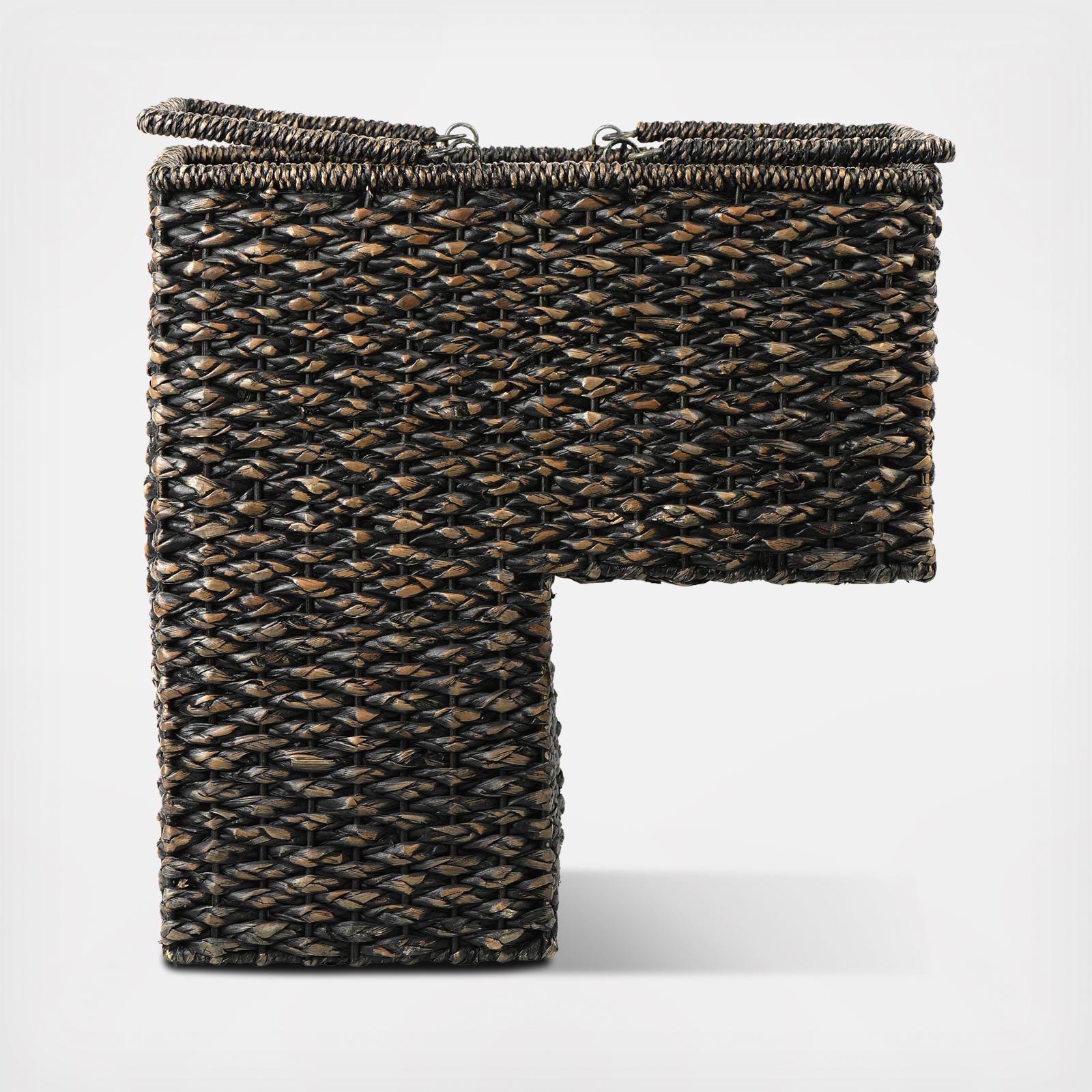 Bankuan & Rattan Stair Basket with Handles