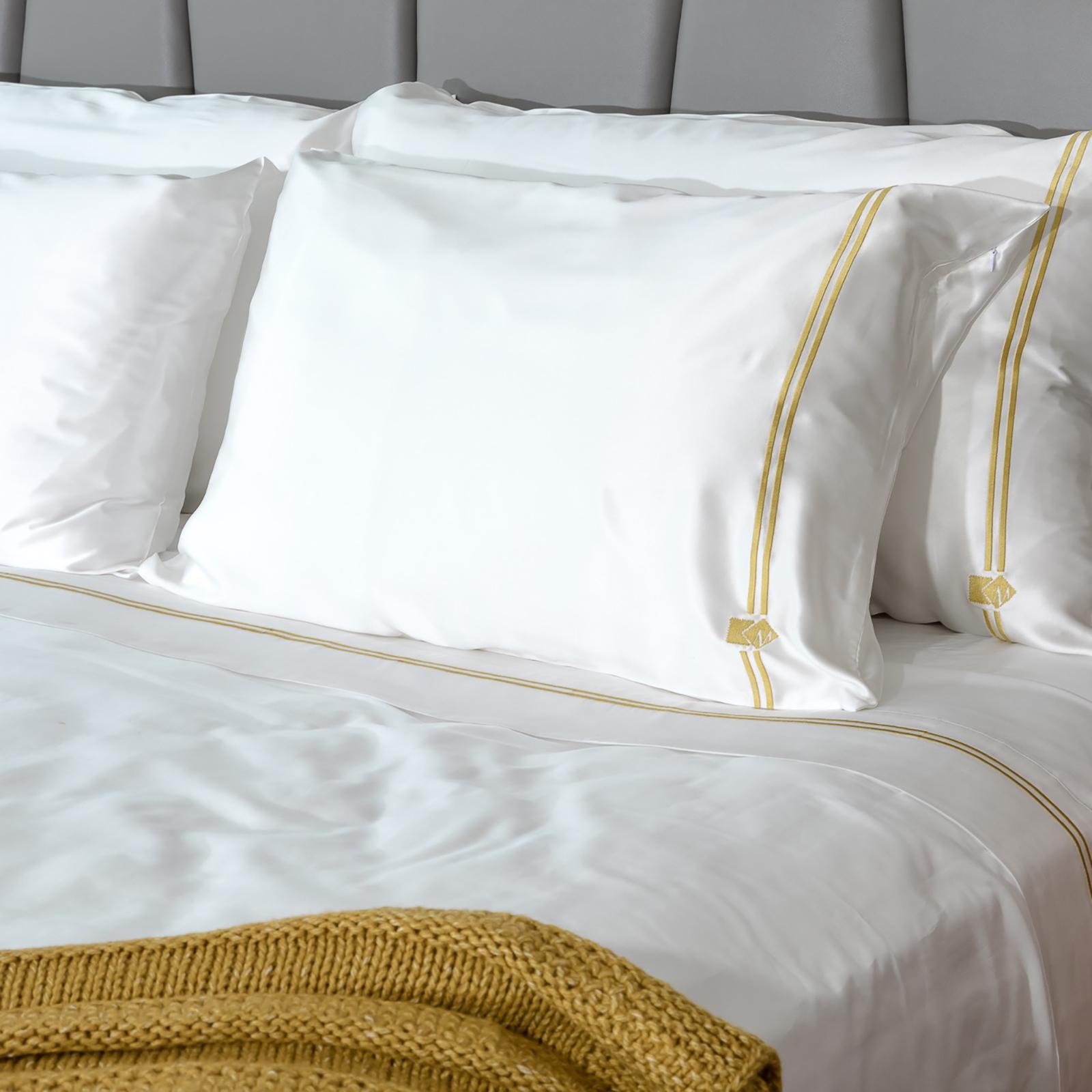 4-Piece Silk Pillowcase & Cotton Sheet Set