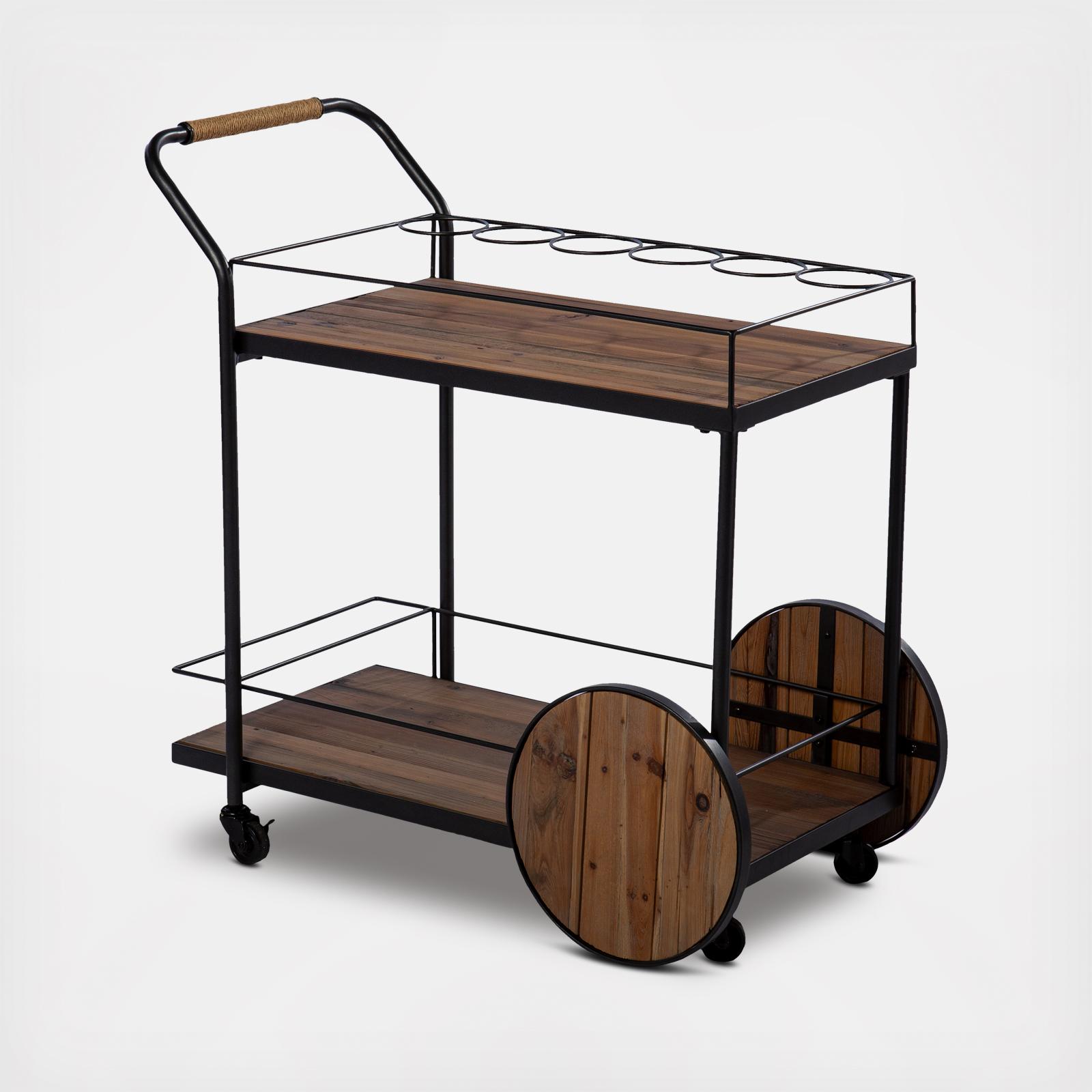 Pemton Reclaimed Wood Bar Cart