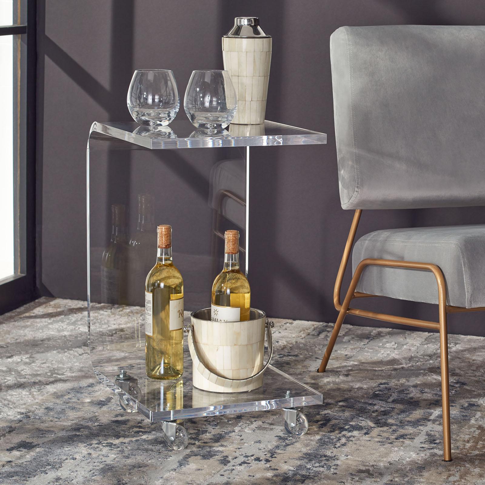 Rollins Acrylic Bar Cart