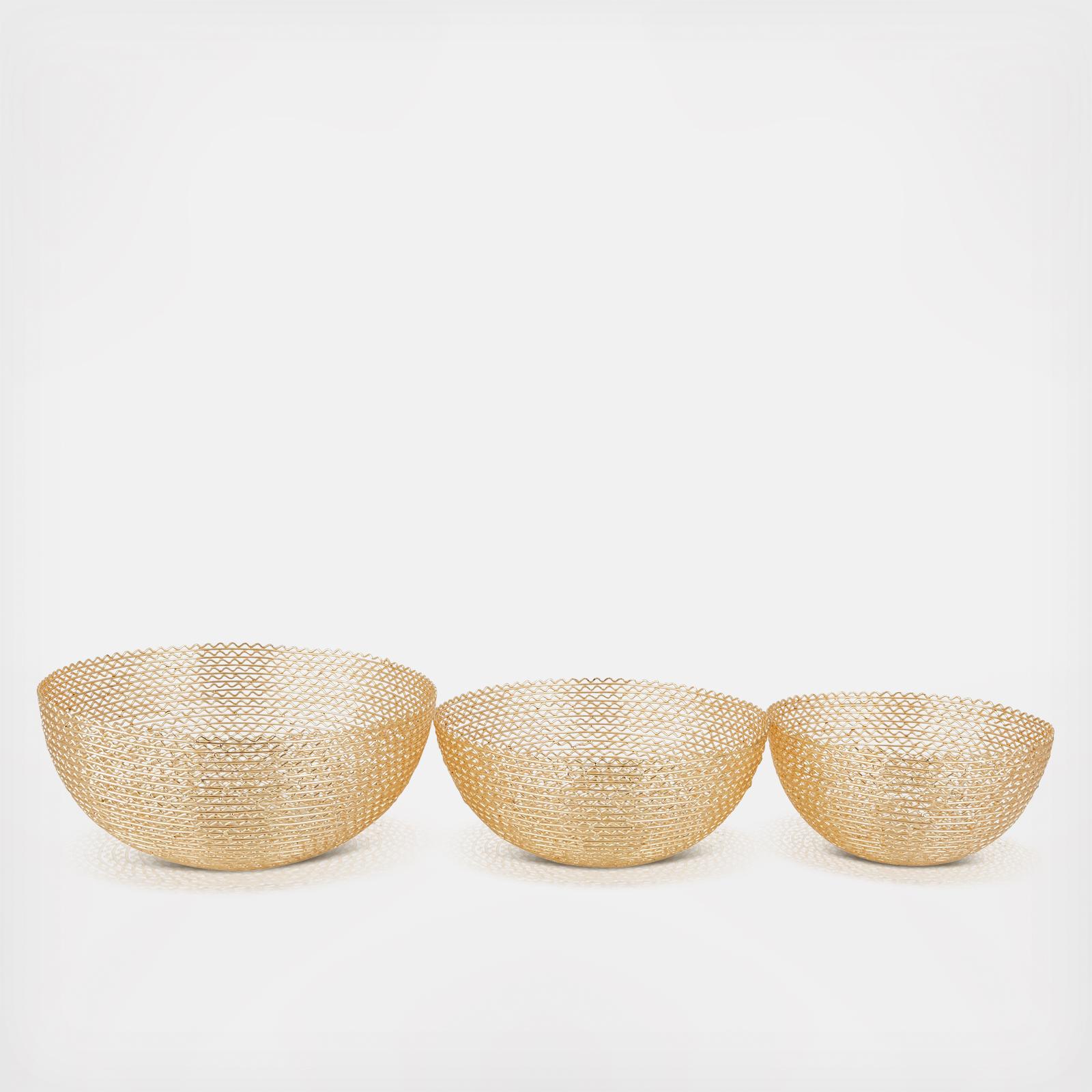 Golden Glam Decorative Bowl, Set of 3