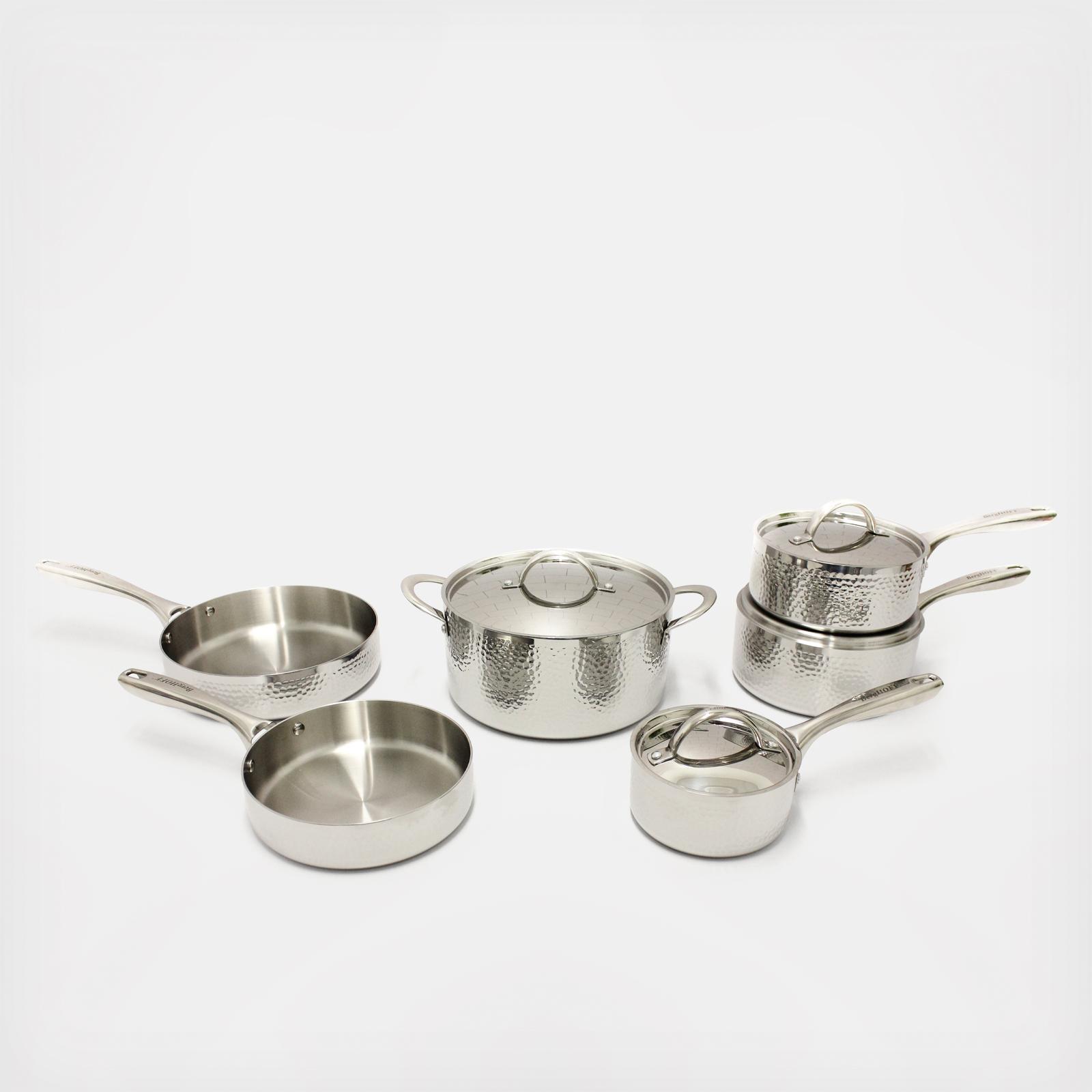10-Piece Cookware Set, Tri-Ply Hammered