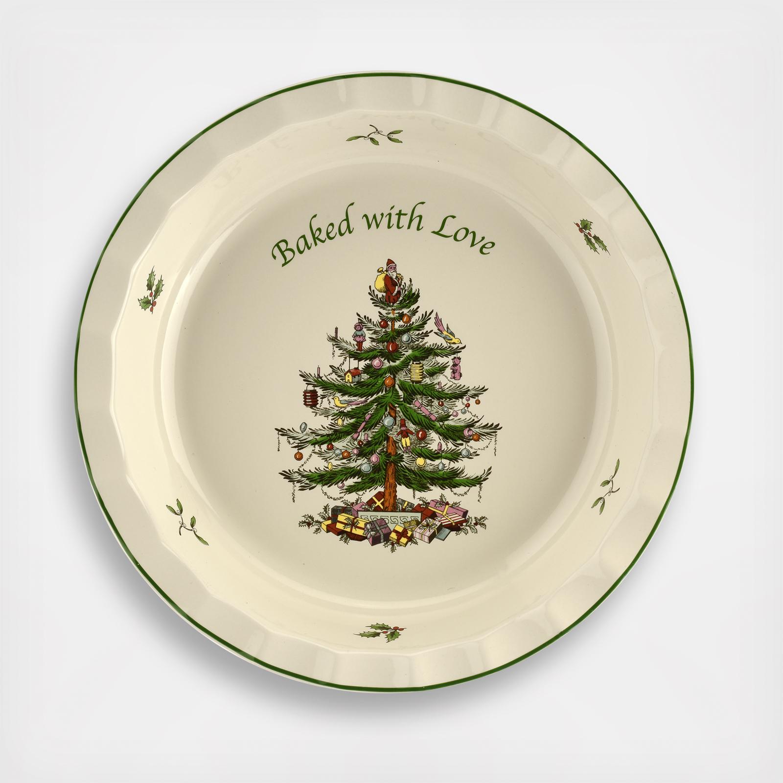 Christmas Tree "Baked with Love" Pie Dish