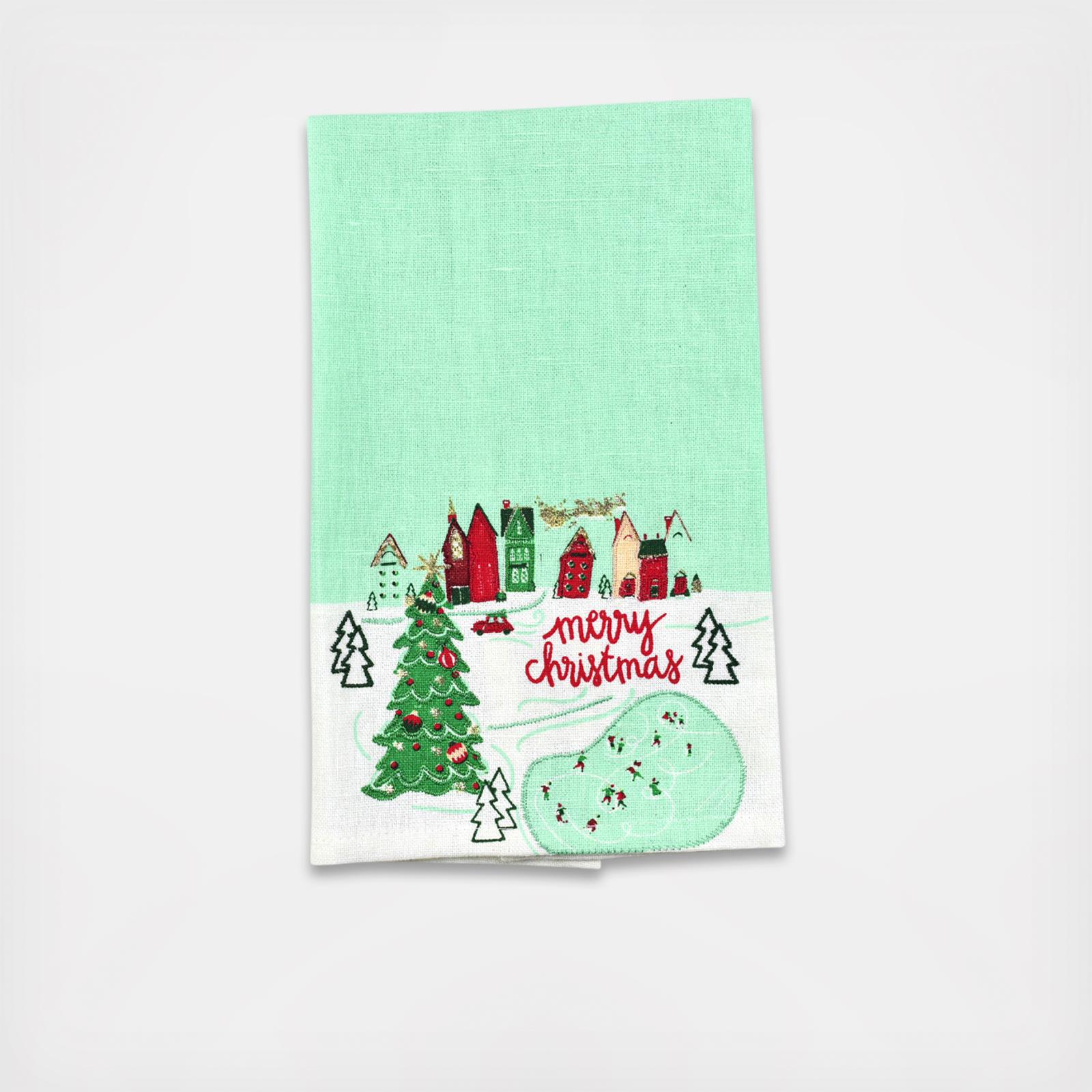 Christmas in the Village Town Hand Towel, Set of 2