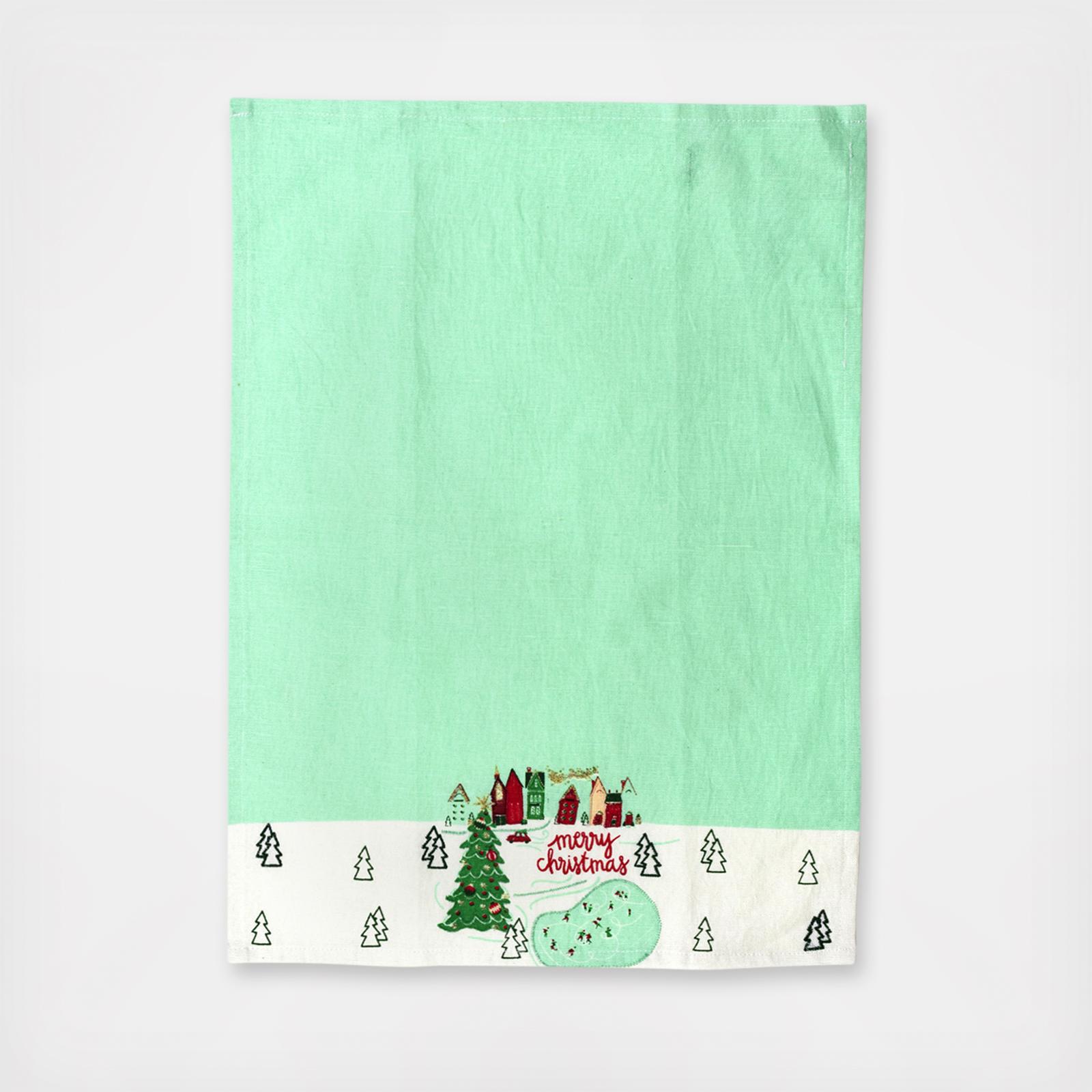 Christmas in the Village Town Hand Towel, Set of 2