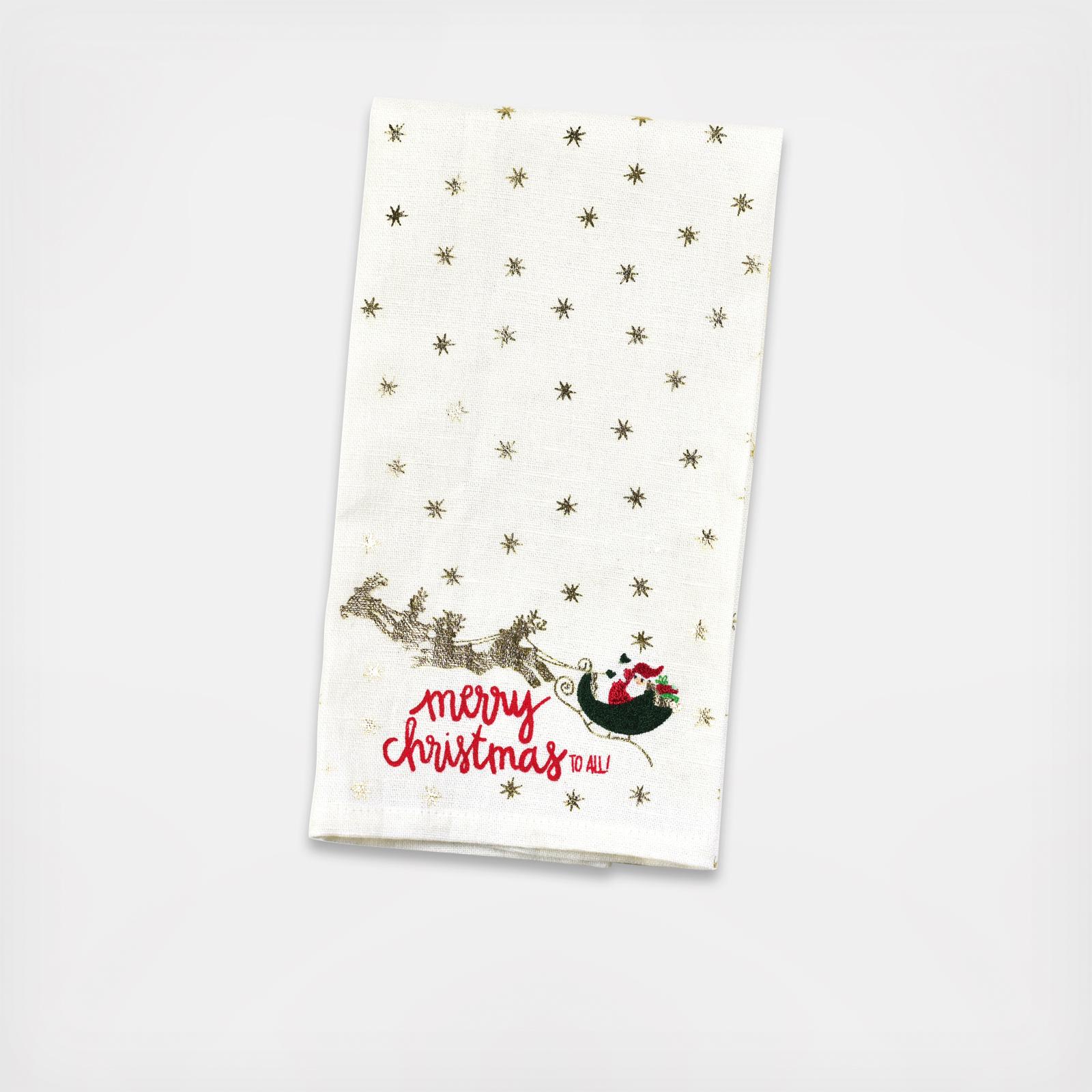 Christmas in the Village Santa Hand Towel, Set of 2