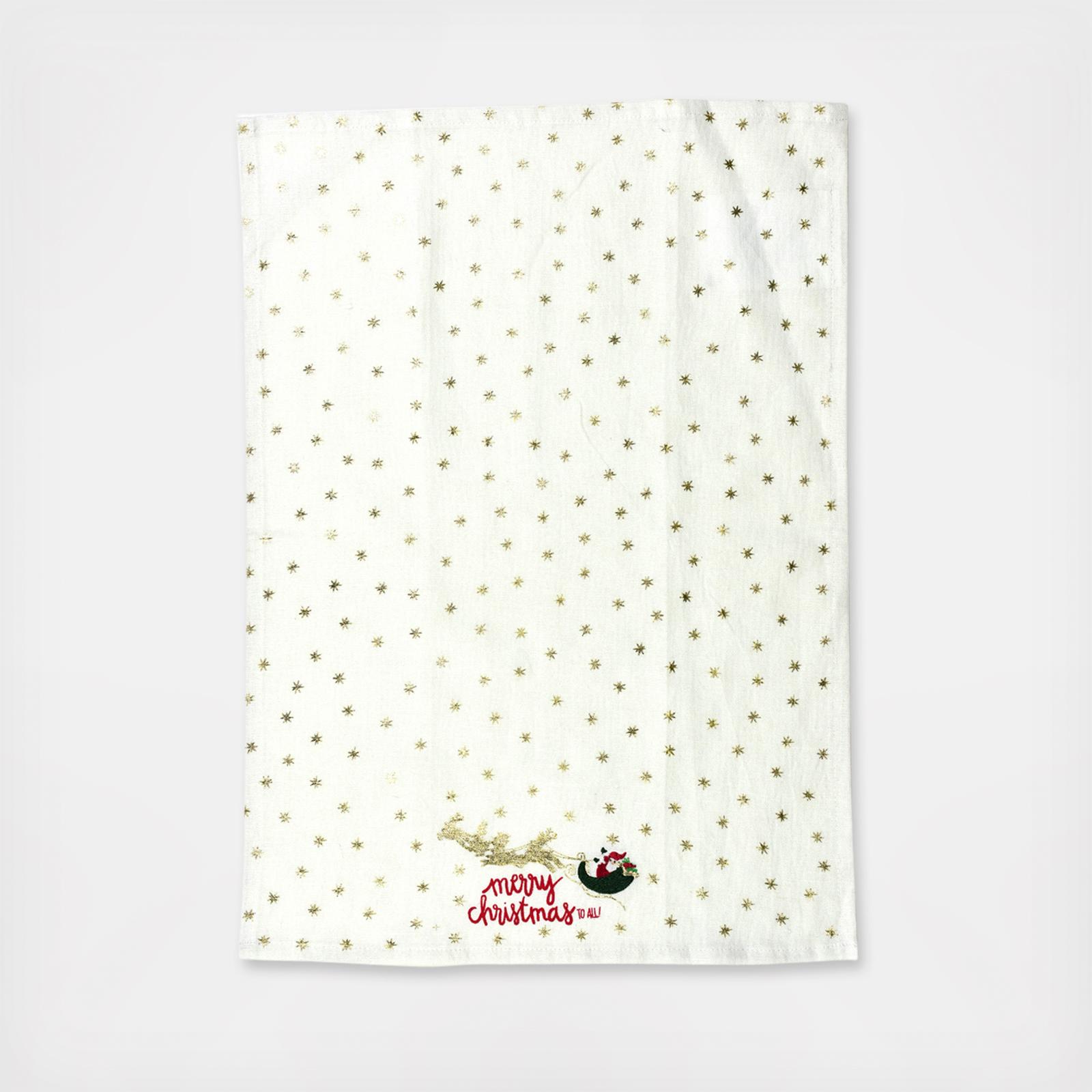 Christmas in the Village Santa Hand Towel, Set of 2