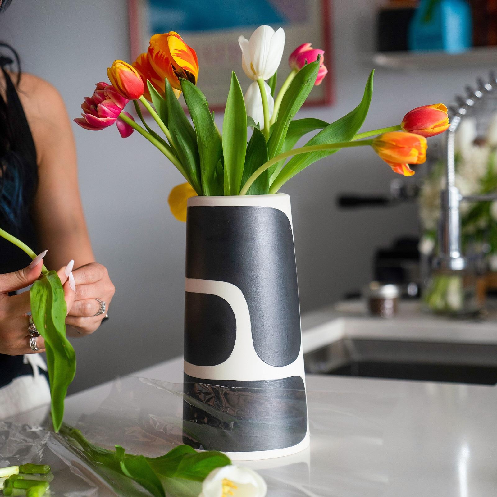 Color Block Pillar Vase