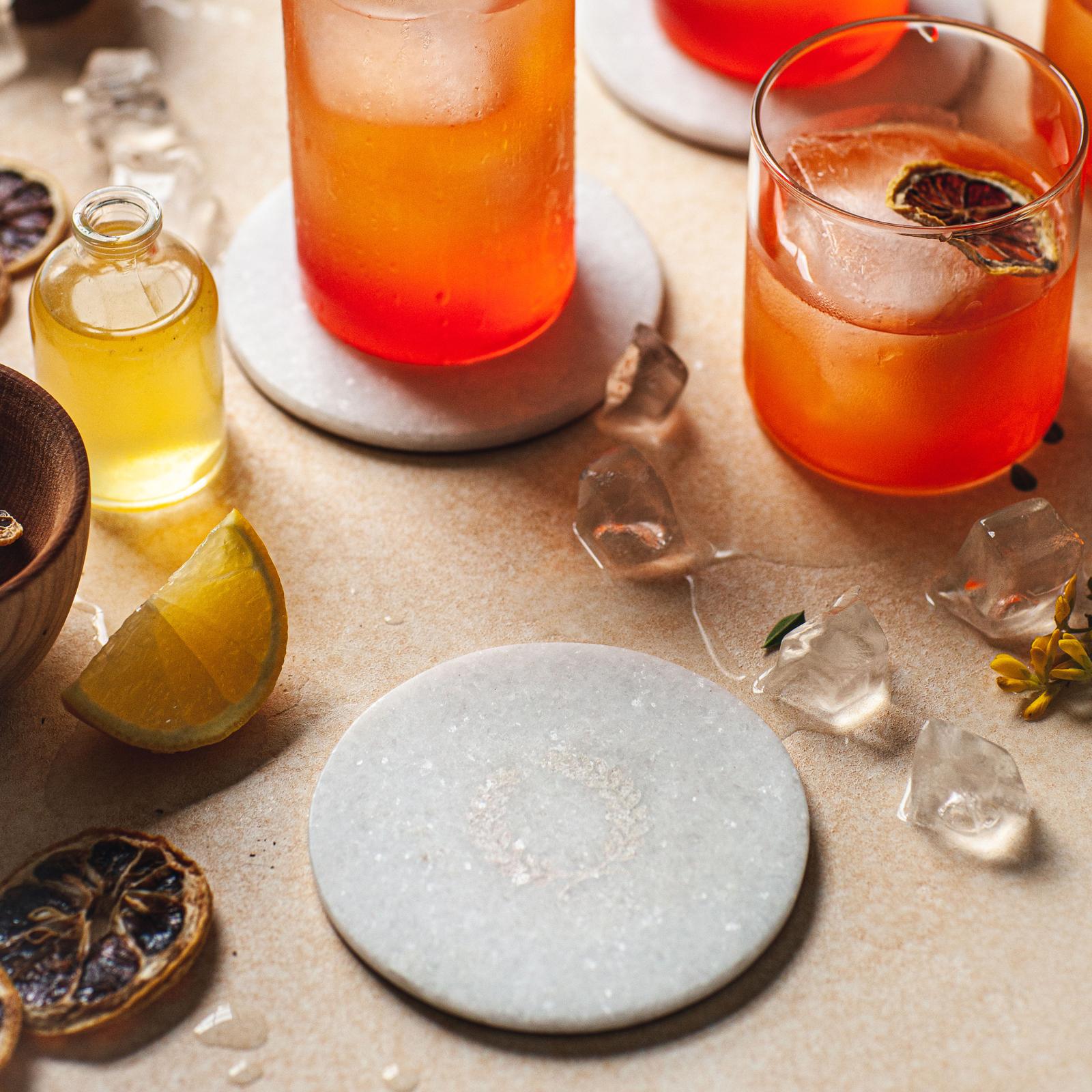 Marble Laurel Coaster, Set of 4